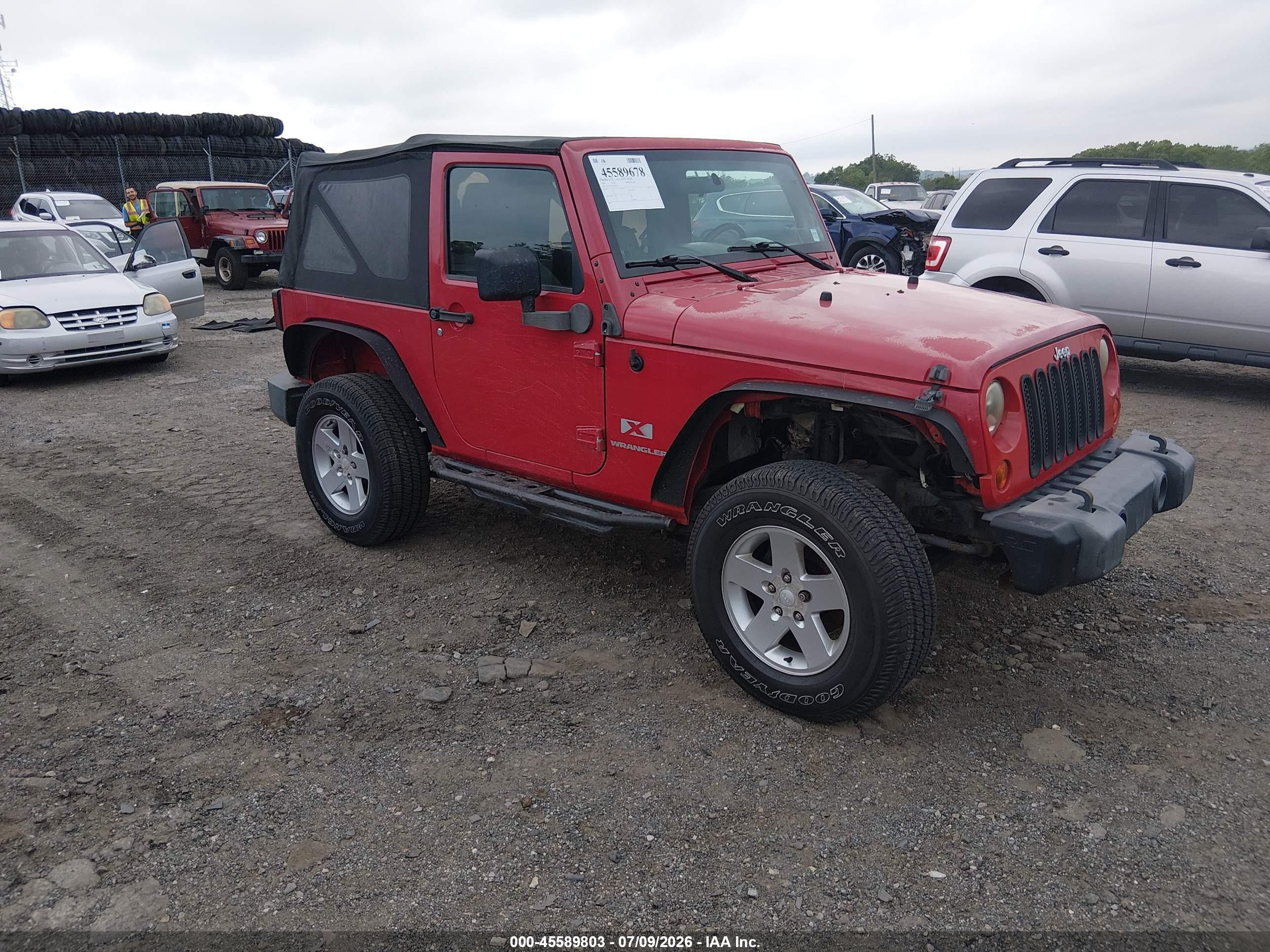 2008 Jeep Wrangler X Red vin: 1J8FA24178L574376