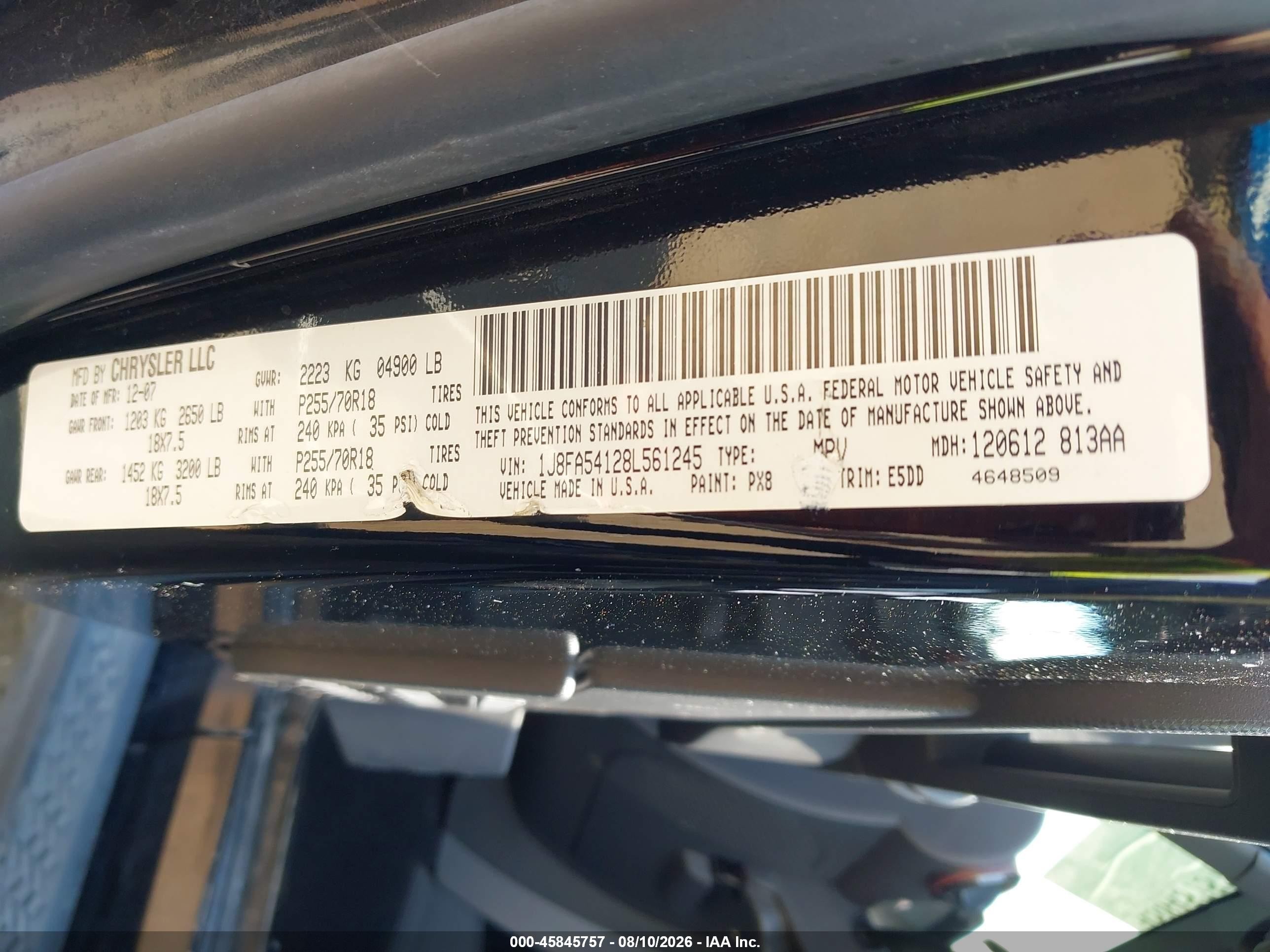 2008 Jeep Wrangler Sahara Black vin: 1J8FA54128L561245
