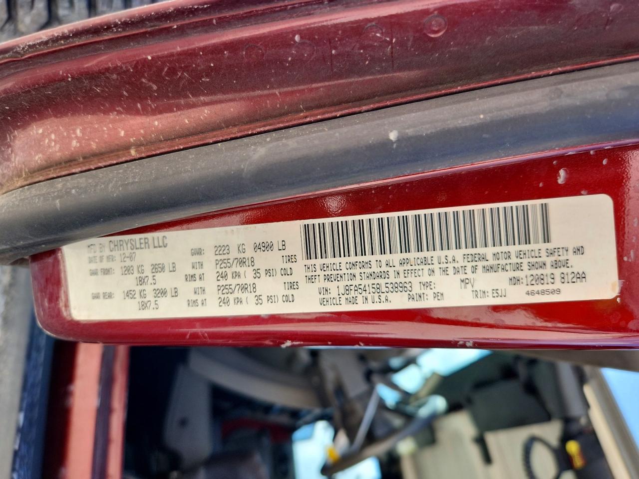 2008 Jeep Wrangler Sahara Maroon vin: 1J8FA54158L538963