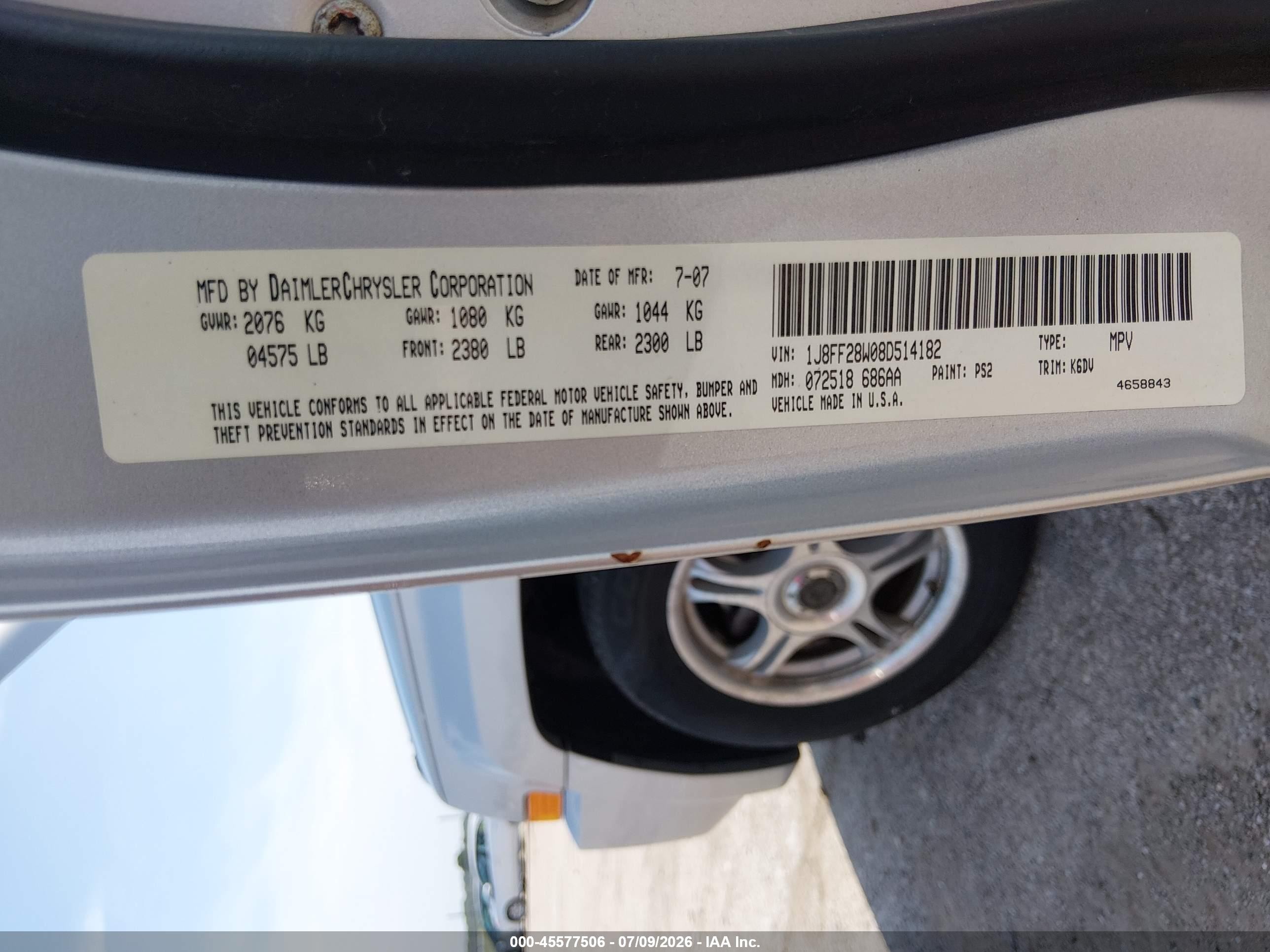 2008 Jeep Patriot Sport Silver vin: 1J8FF28W08D514182