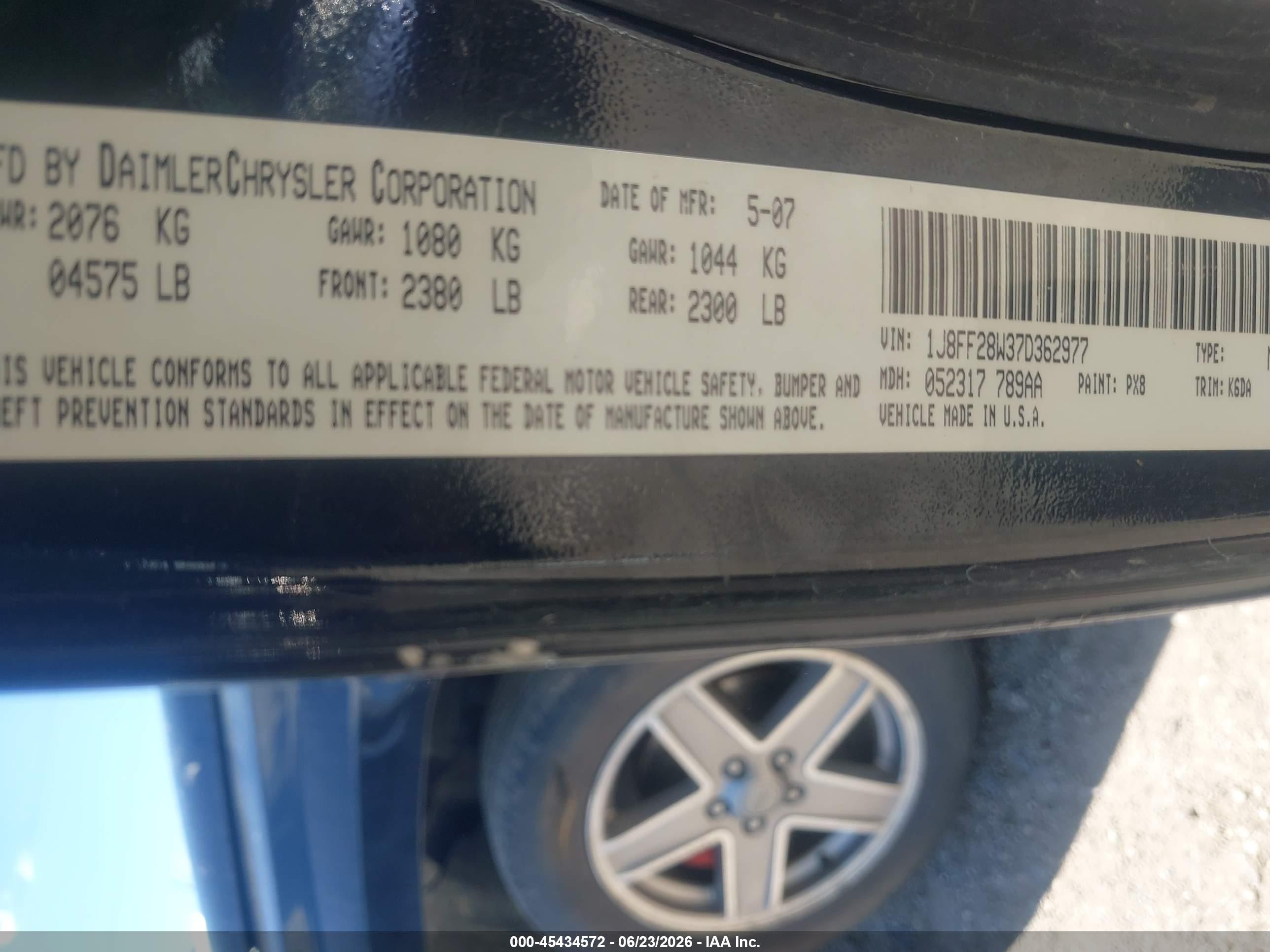 2007 Jeep Patriot Sport Black vin: 1J8FF28W37D362977