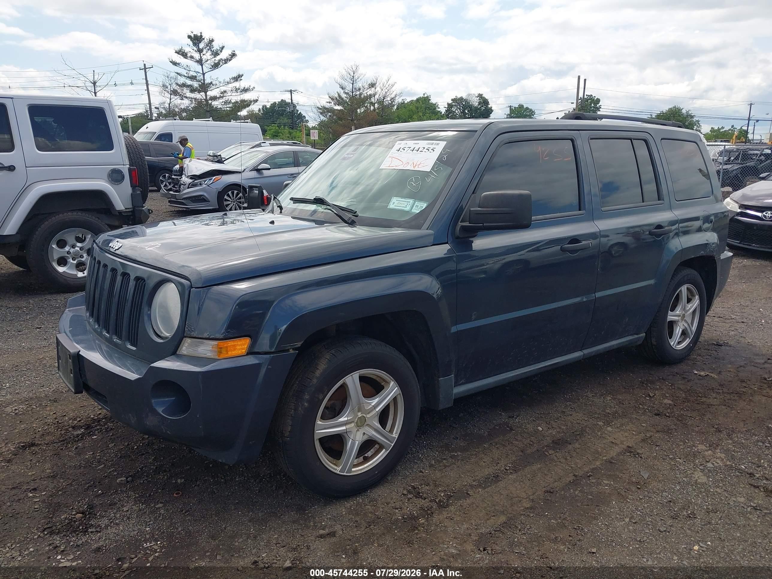 2008 Jeep Patriot Sport Blue vin: 1J8FF28W88D663634