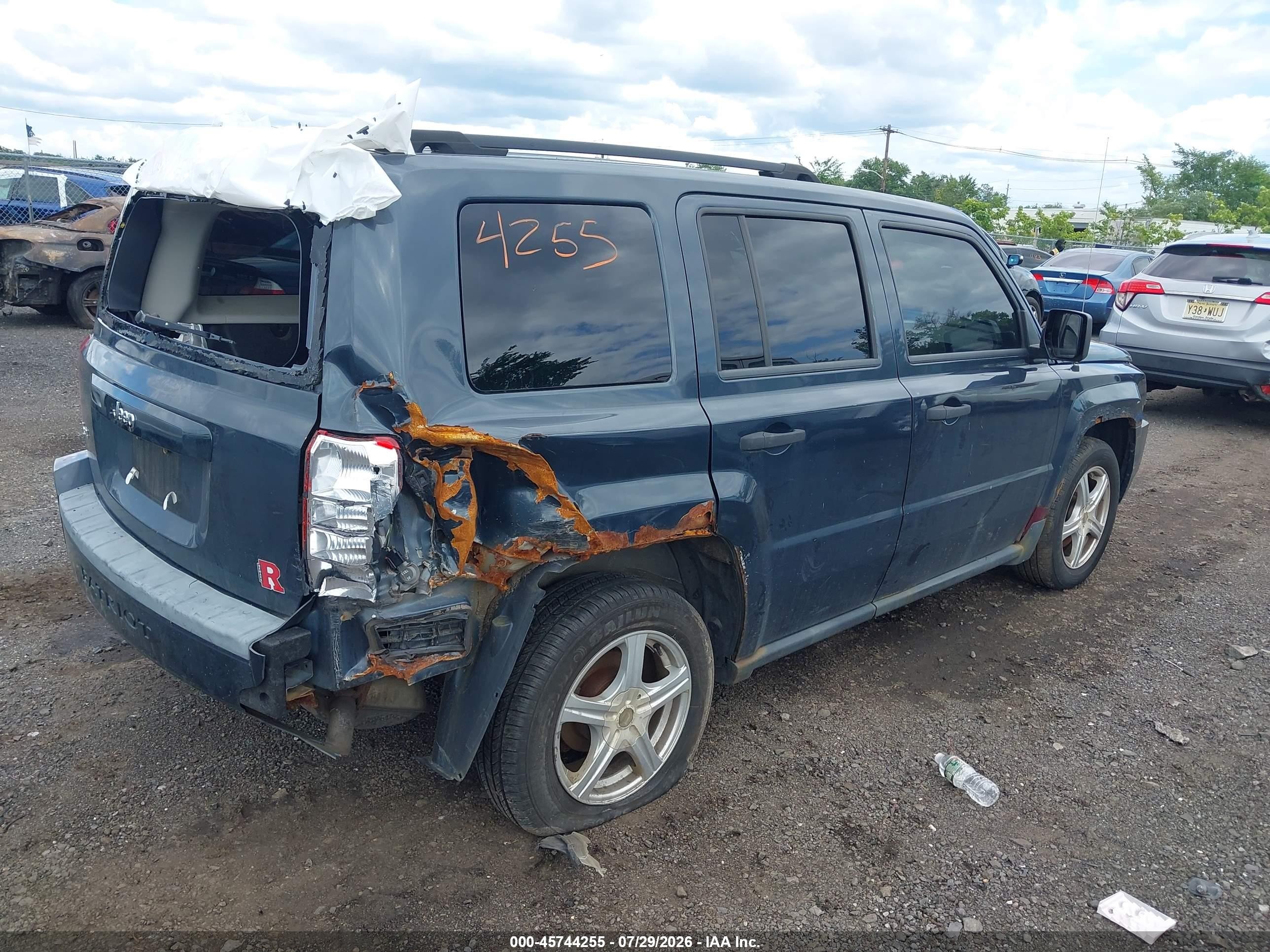 2008 Jeep Patriot Sport Blue vin: 1J8FF28W88D663634