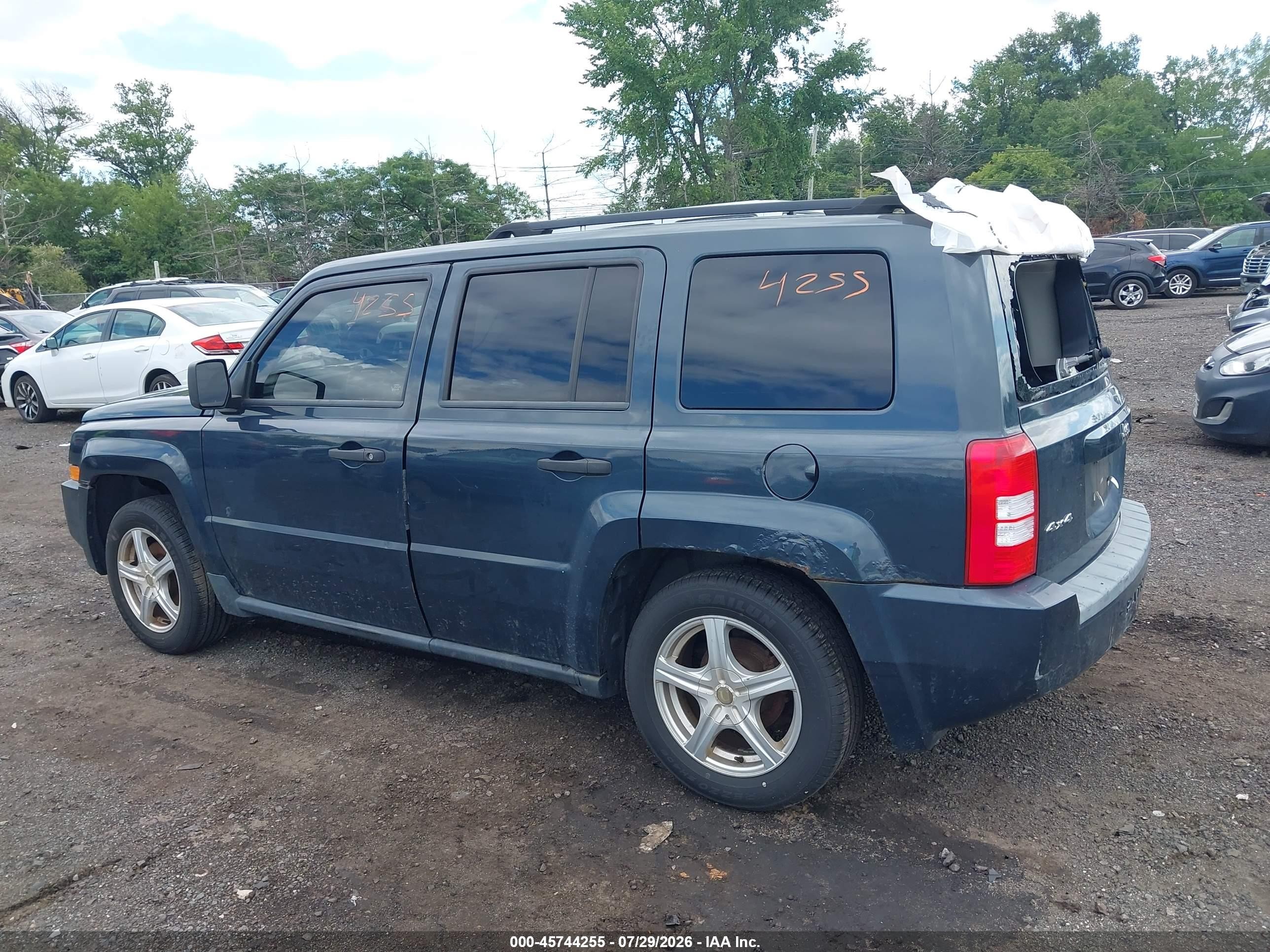 2008 Jeep Patriot Sport Blue vin: 1J8FF28W88D663634
