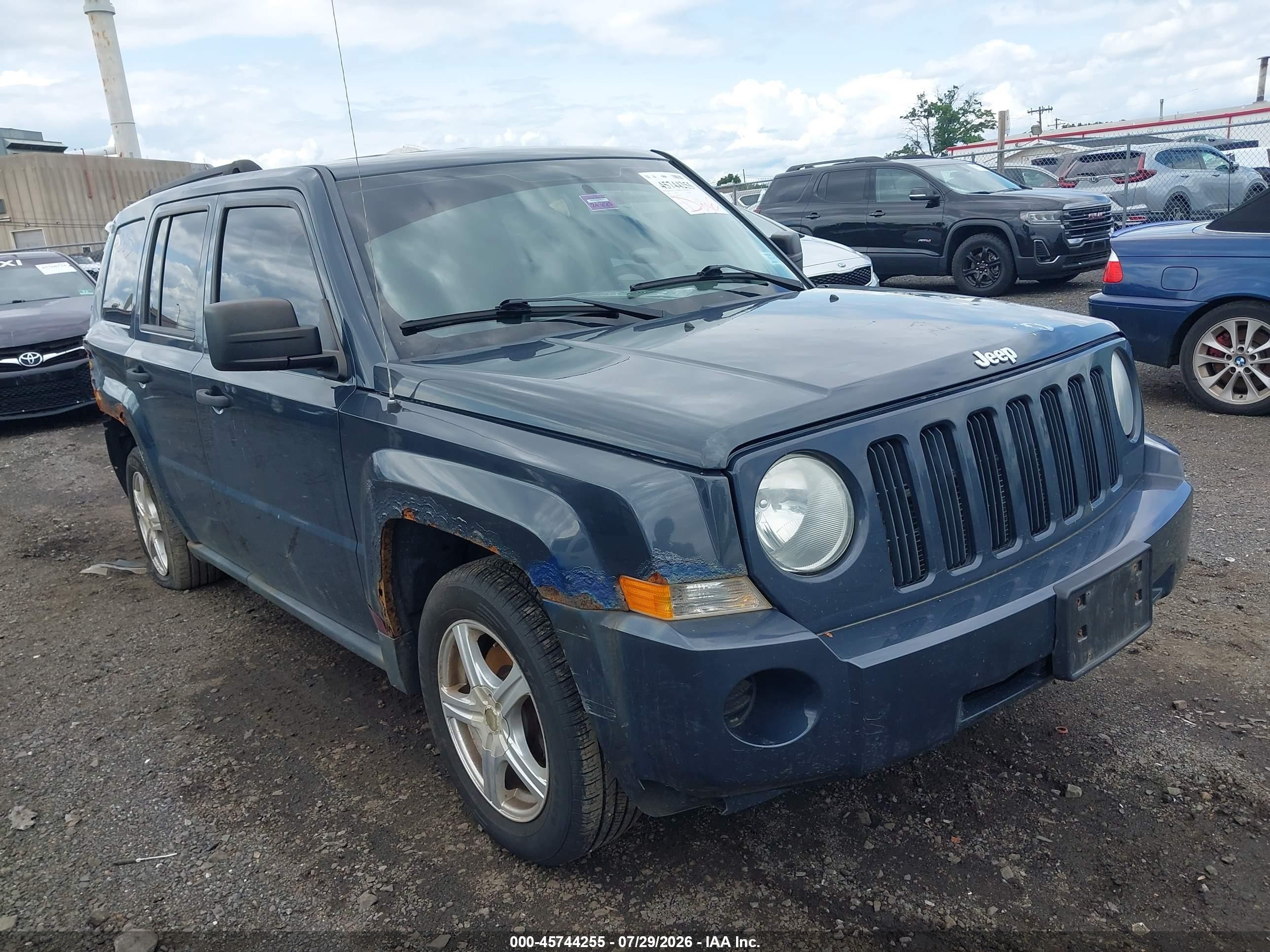 2008 Jeep Patriot Sport Blue vin: 1J8FF28W88D663634