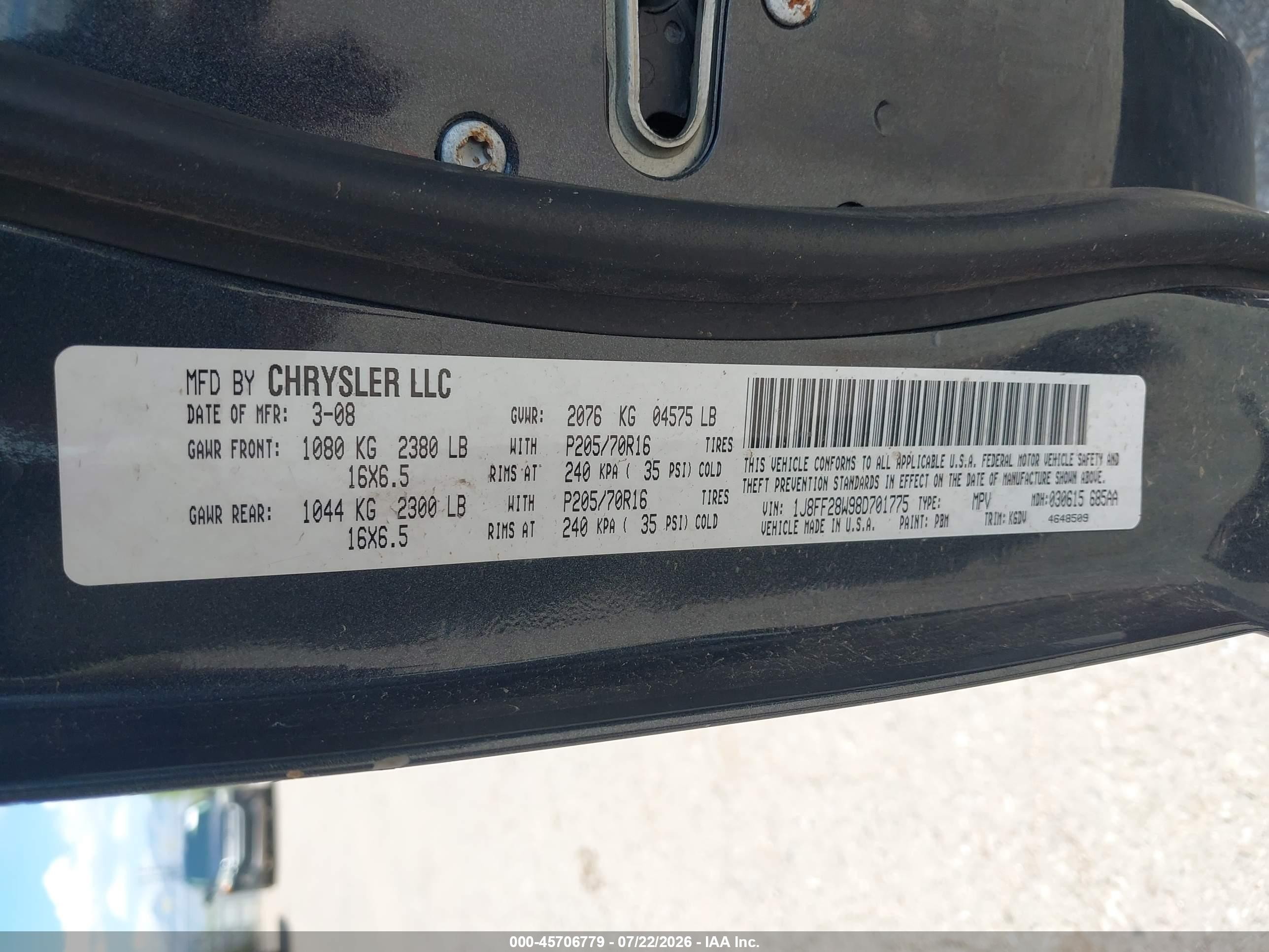 2008 Jeep Patriot Sport Gray vin: 1J8FF28W98D701775