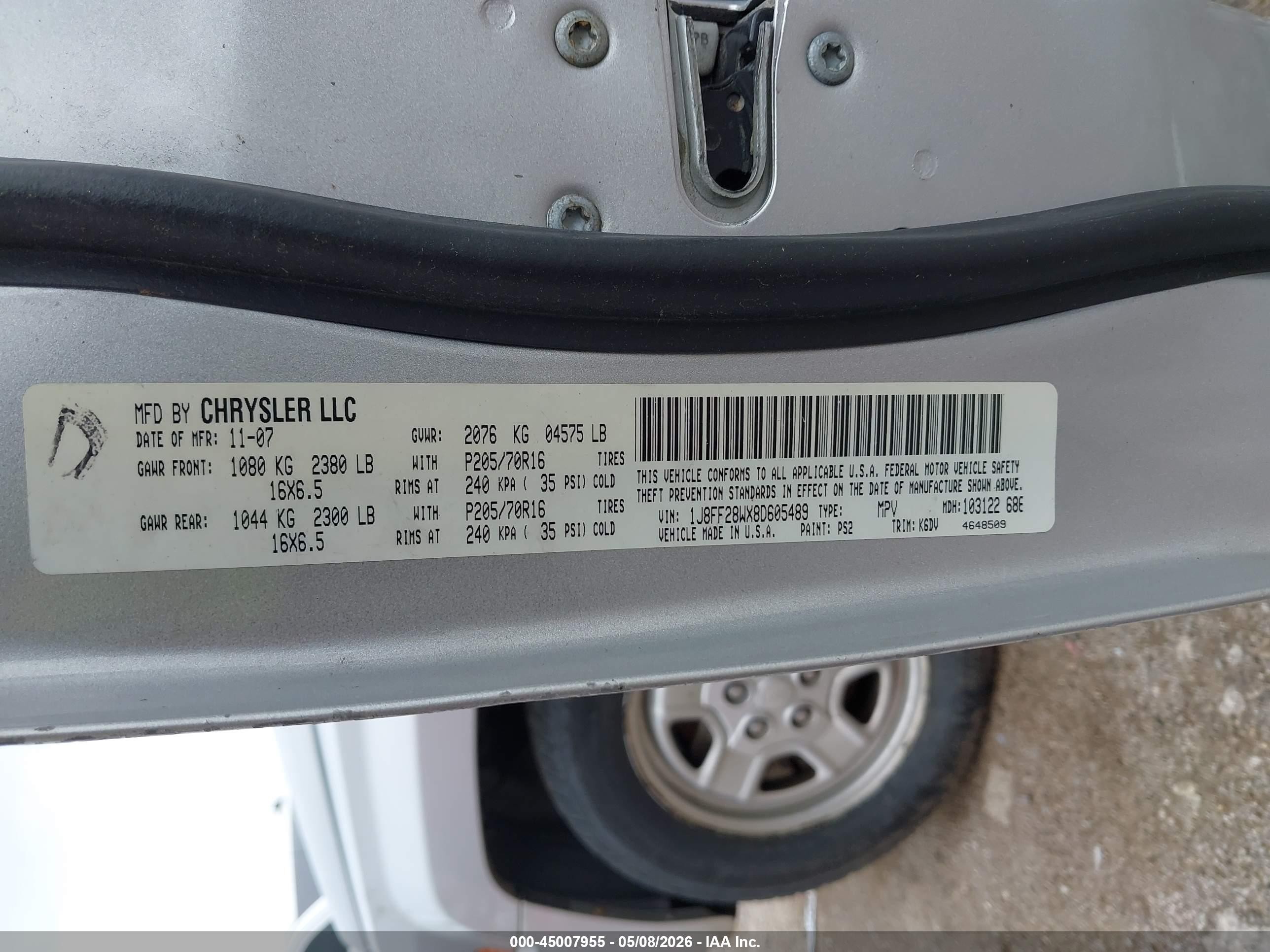 2008 Jeep Patriot Sport Silver vin: 1J8FF28WX8D605489