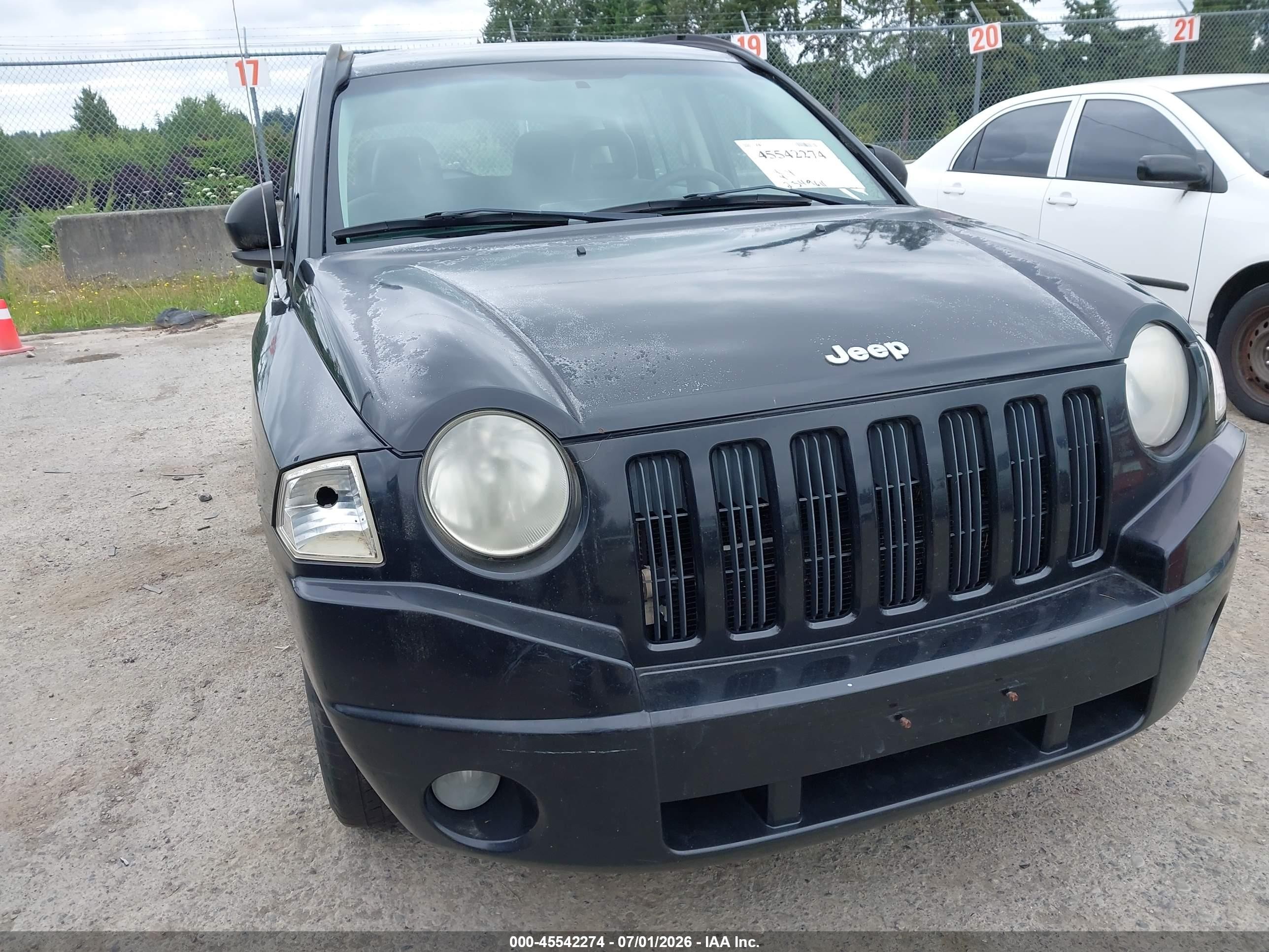 2007 Jeep Compass Sport Black vin: 1J8FF47W17D180577