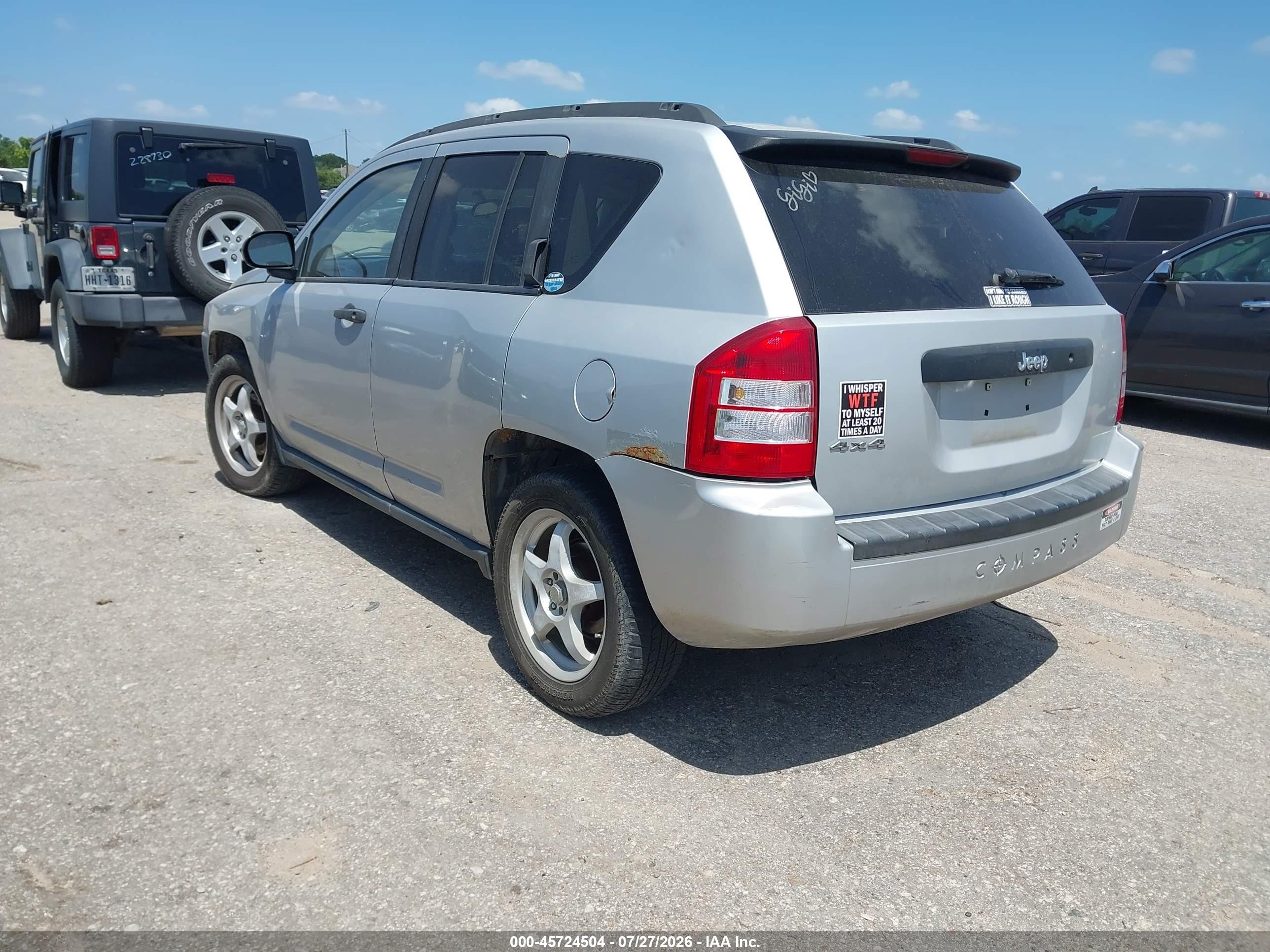 2007 Jeep Compass Sport Silver vin: 1J8FF47W27D205423