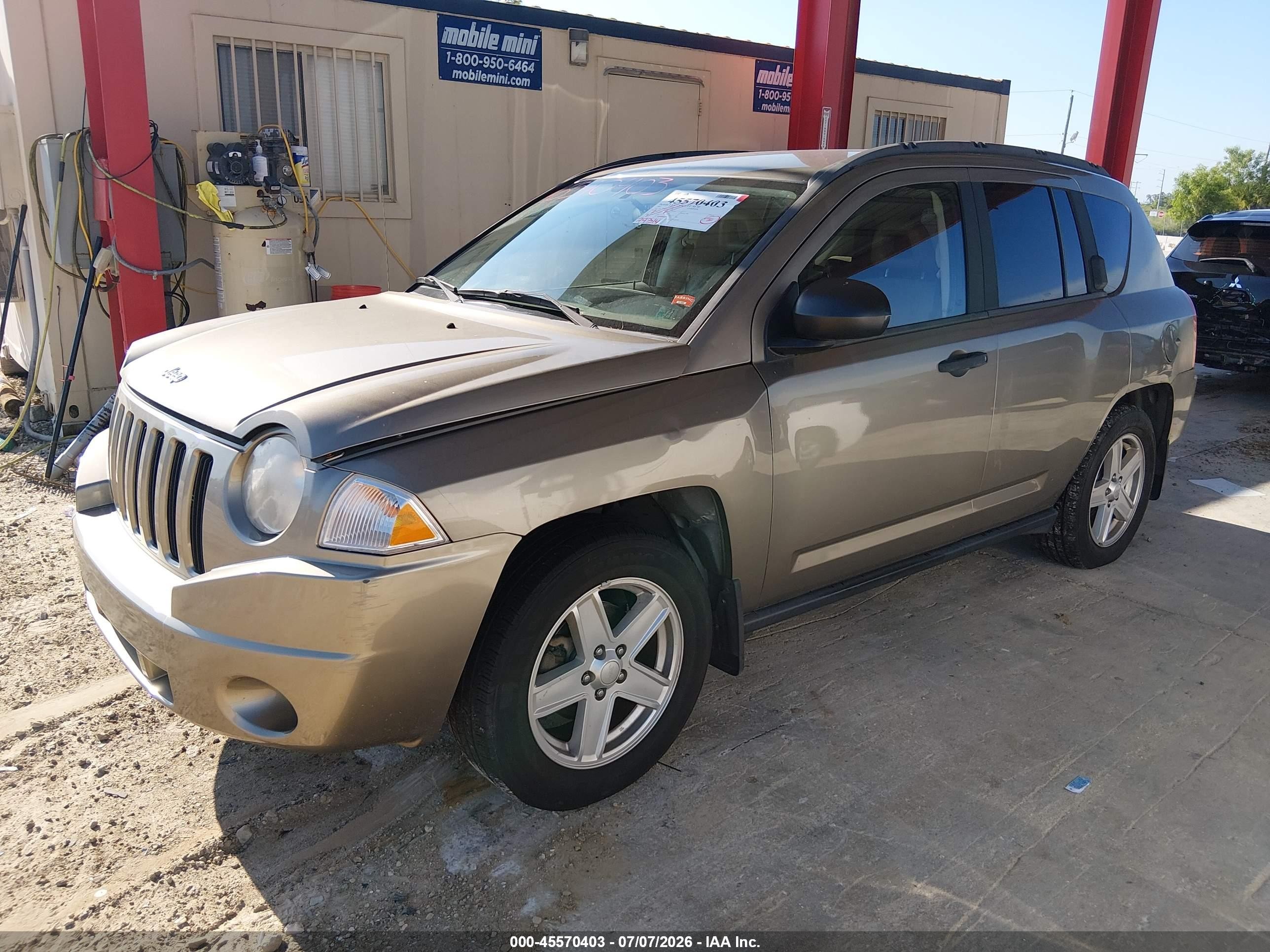 2007 Jeep Compass Sport Champagne vin: 1J8FF47W37D207228