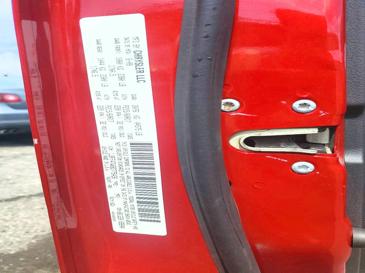 2008 Jeep Compass Sport Red vin: 1J8FF47W68D775426