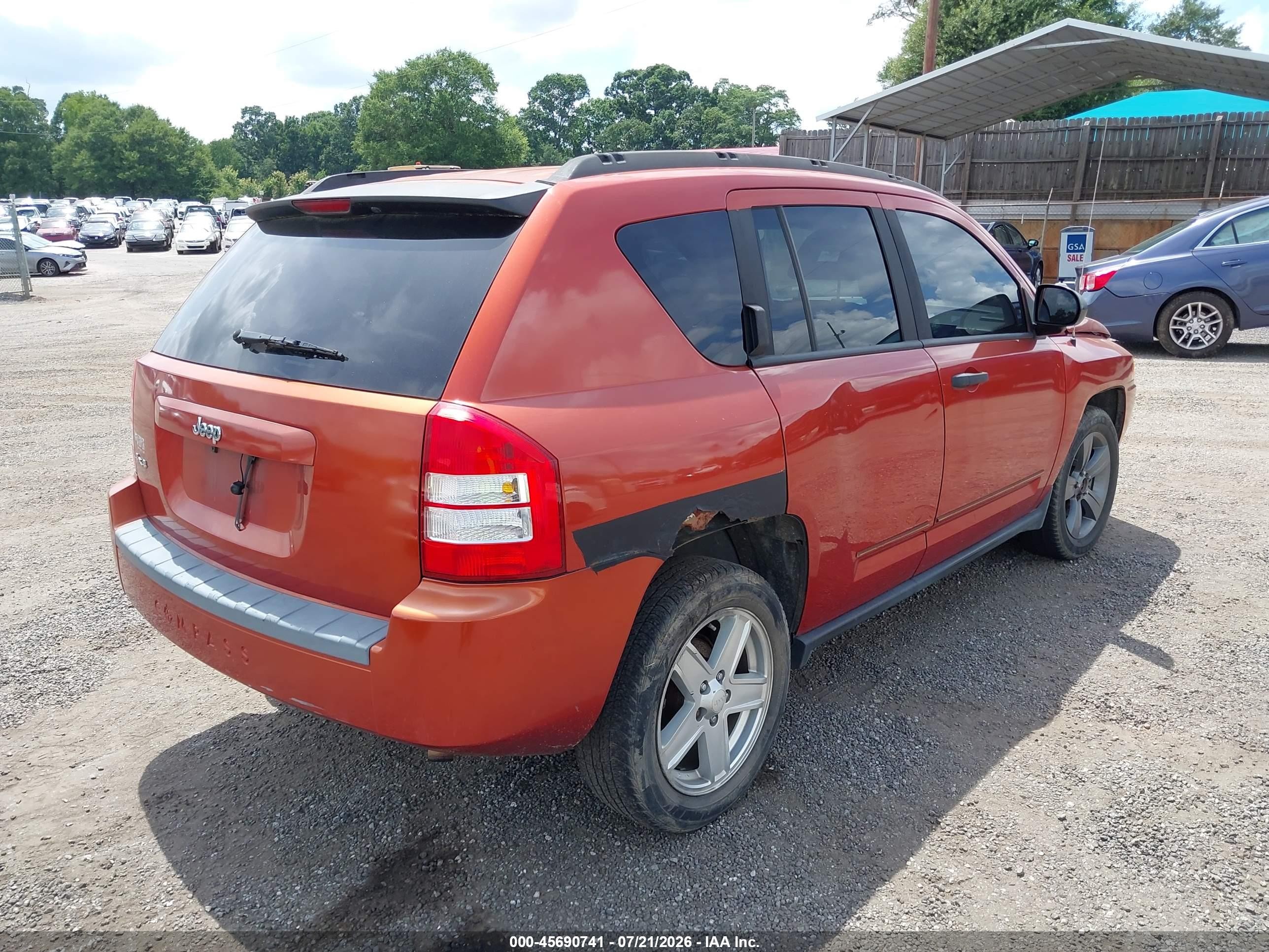 2008 Jeep Compass Sport Orange vin: 1J8FF47W78D714425