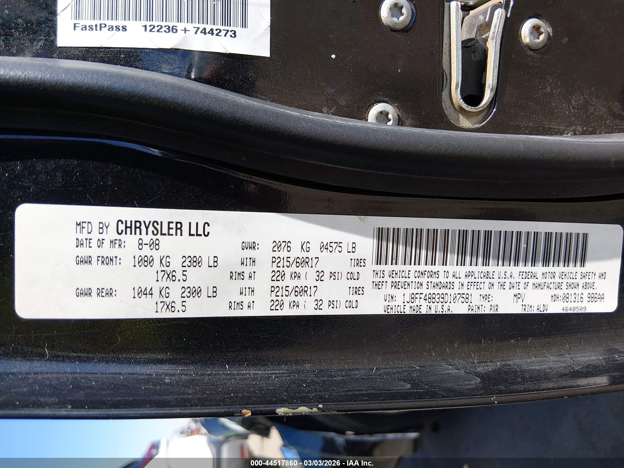 2009 Jeep Patriot Limited Black vin: 1J8FF48B39D107581