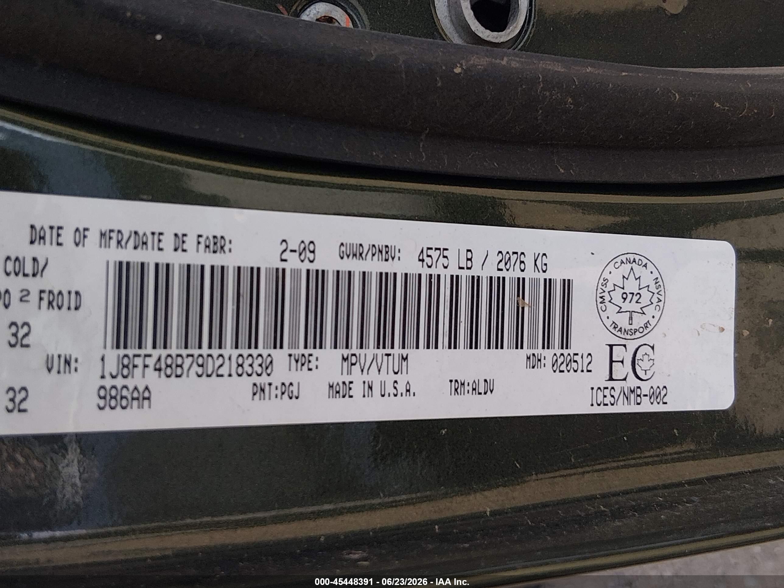 2009 Jeep Patriot Limited Green vin: 1J8FF48B79D218330