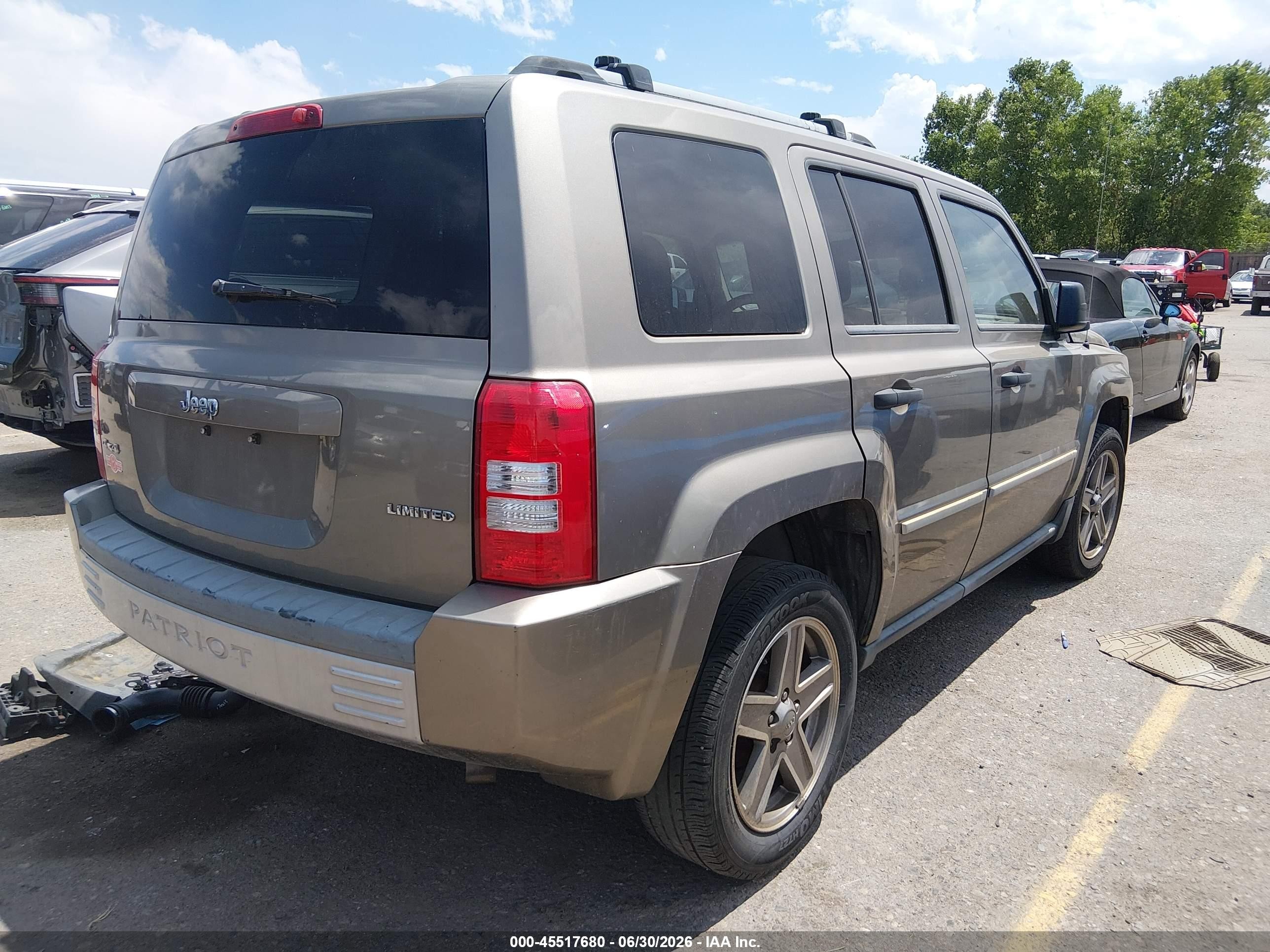 2008 Jeep Patriot Limited Gold vin: 1J8FF48W38D547432