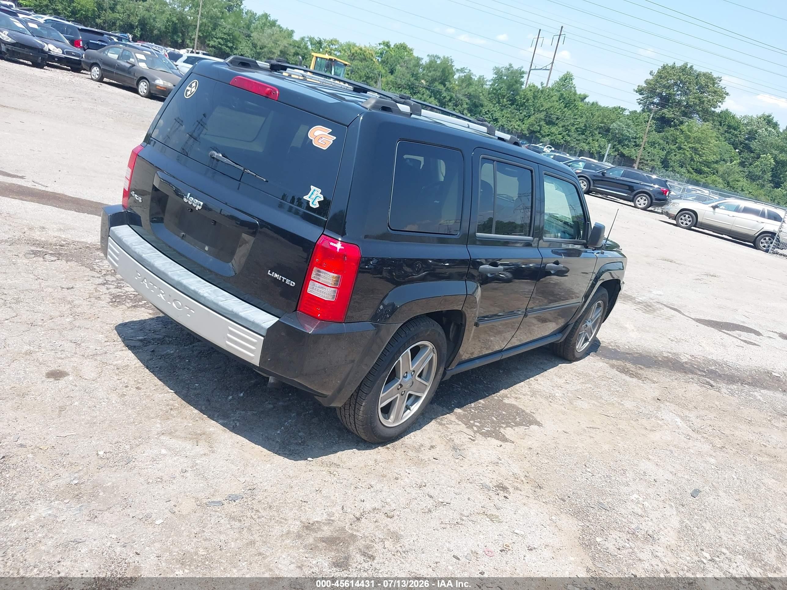 2007 Jeep Patriot Limited Black vin: 1J8FF48W97D365104