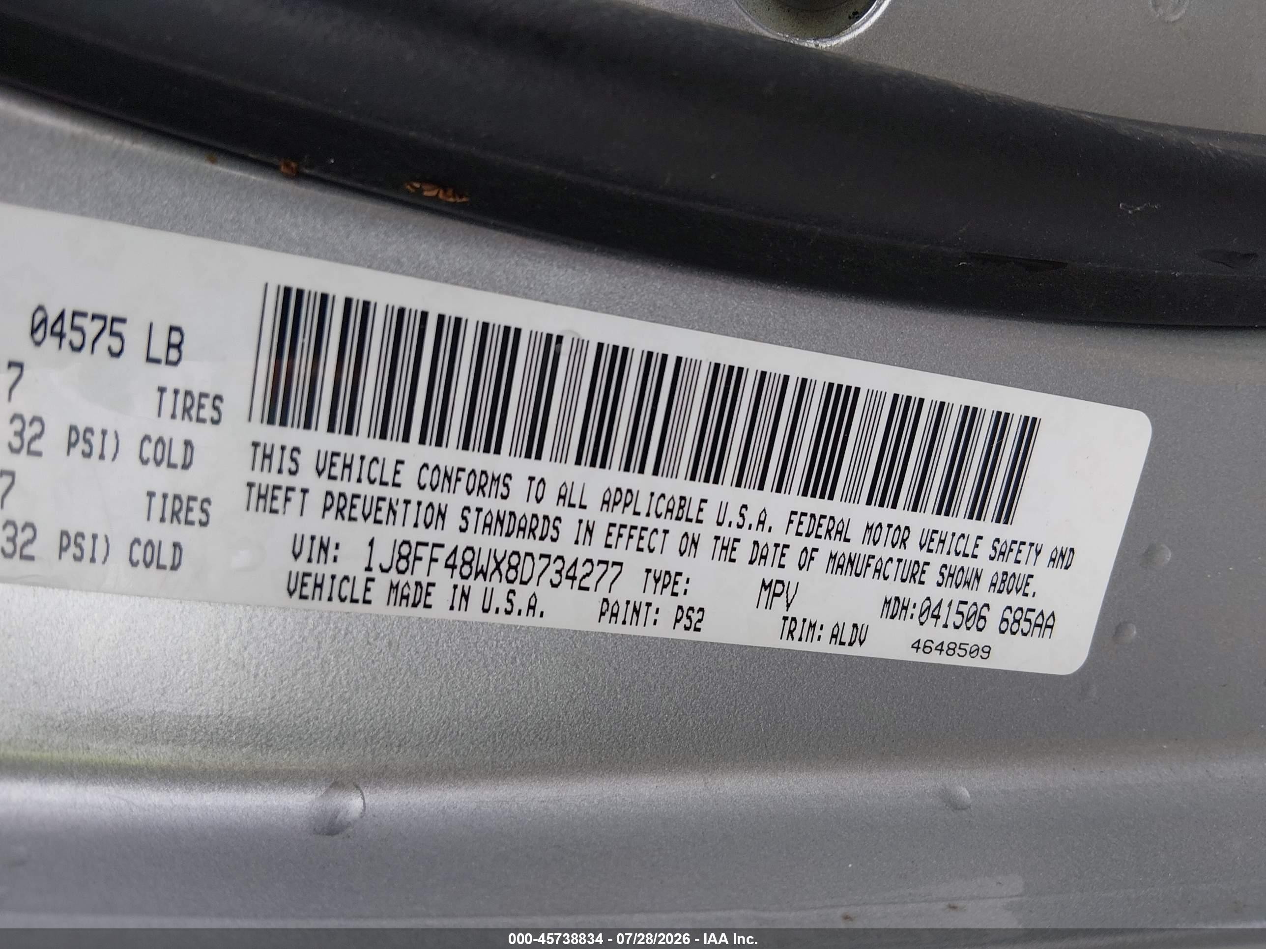 2008 Jeep Patriot Limited Silver vin: 1J8FF48WX8D734277