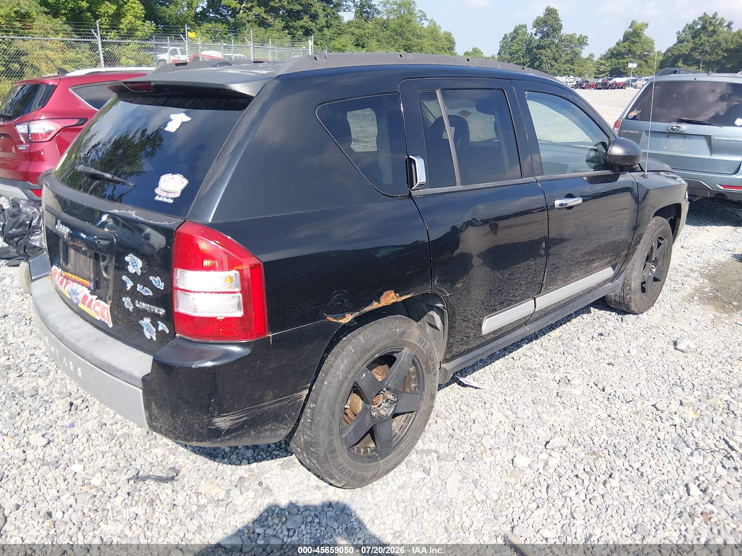 2007 Jeep Compass Limited Black vin: 1J8FF57WX7D155960