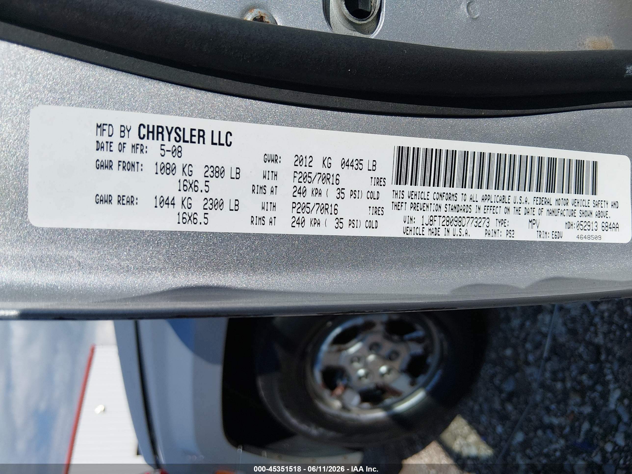 2008 Jeep Patriot Sport Silver vin: 1J8FT28098D773273