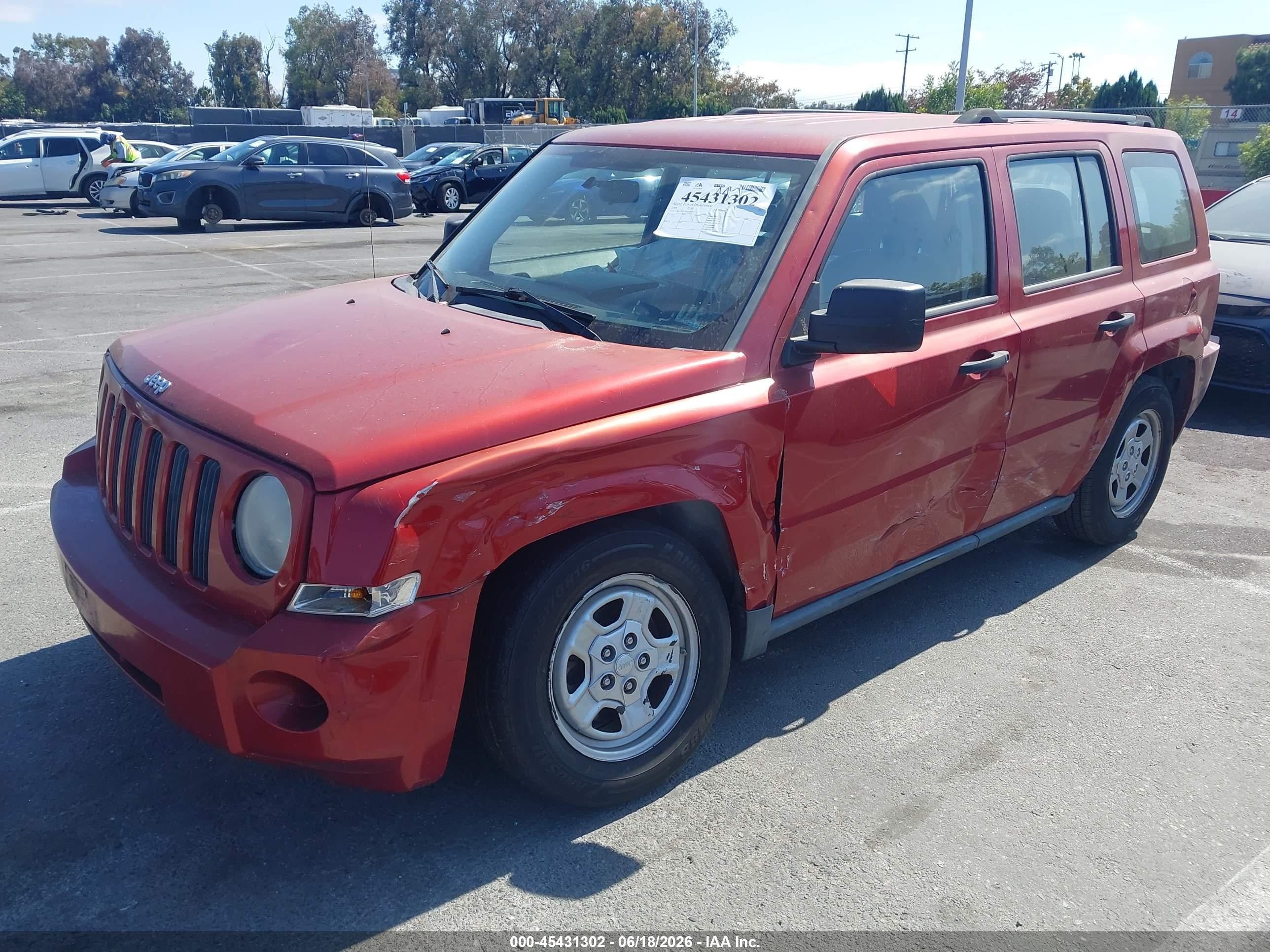 2008 Jeep Patriot Sport Red vin: 1J8FT28W08D706226