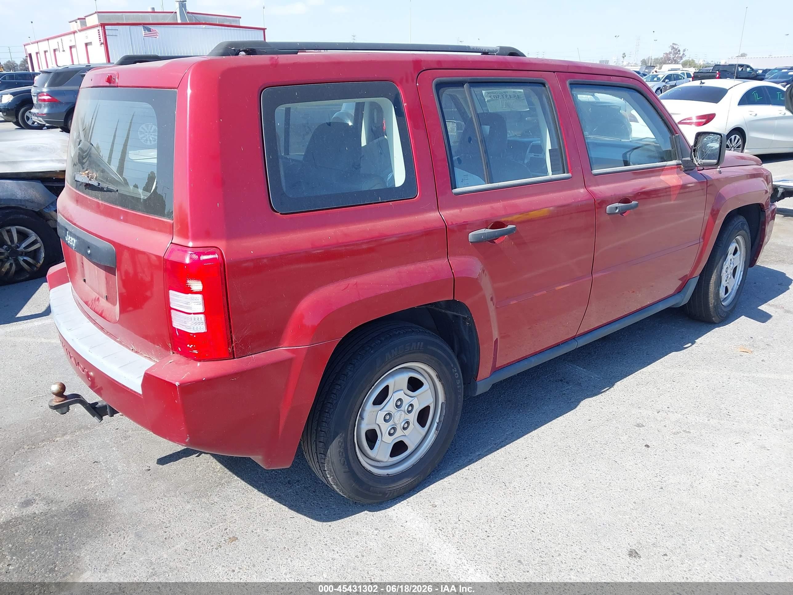 2008 Jeep Patriot Sport Red vin: 1J8FT28W08D706226