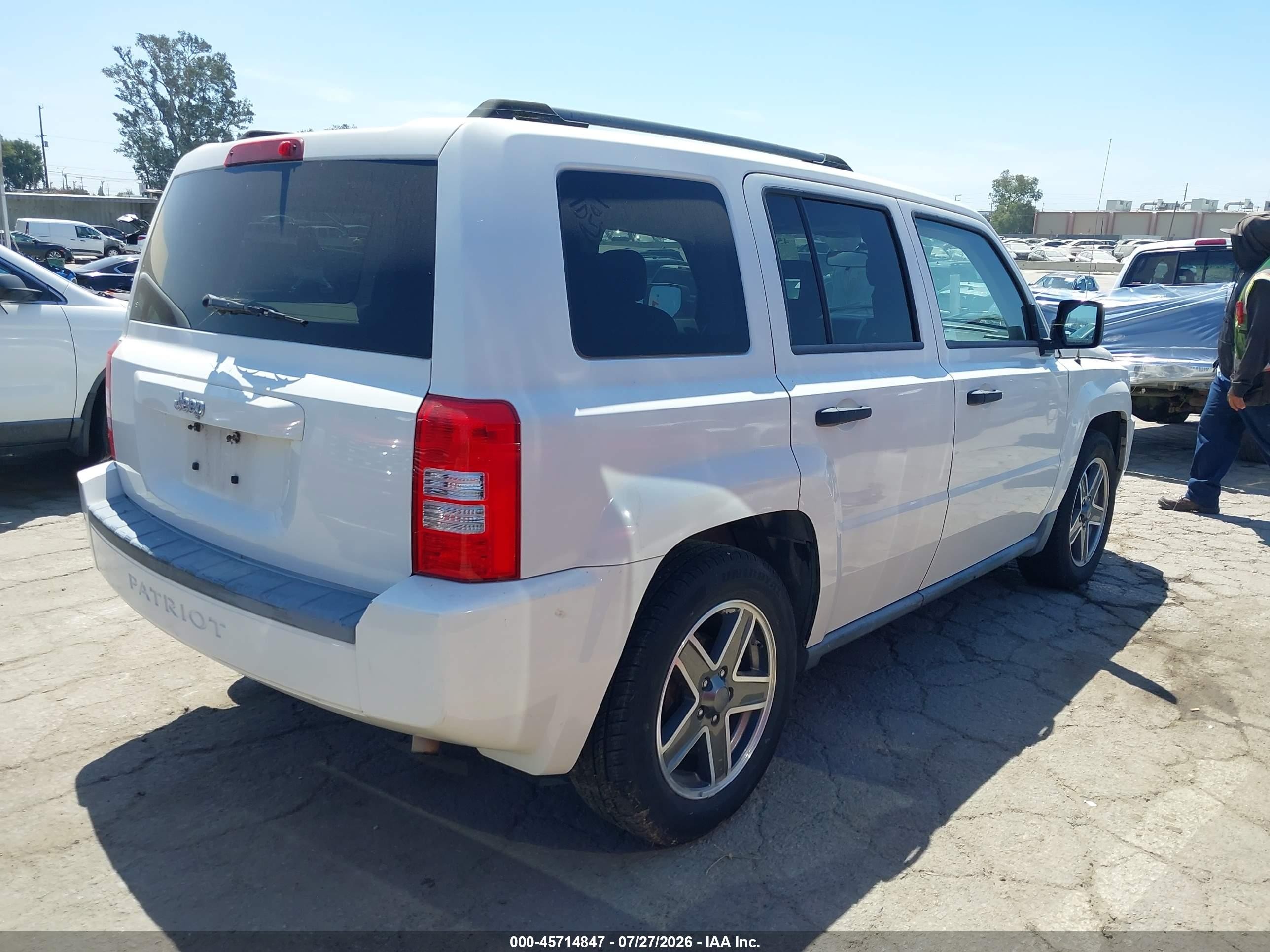 2008 Jeep Patriot Sport White vin: 1J8FT28W18D794140