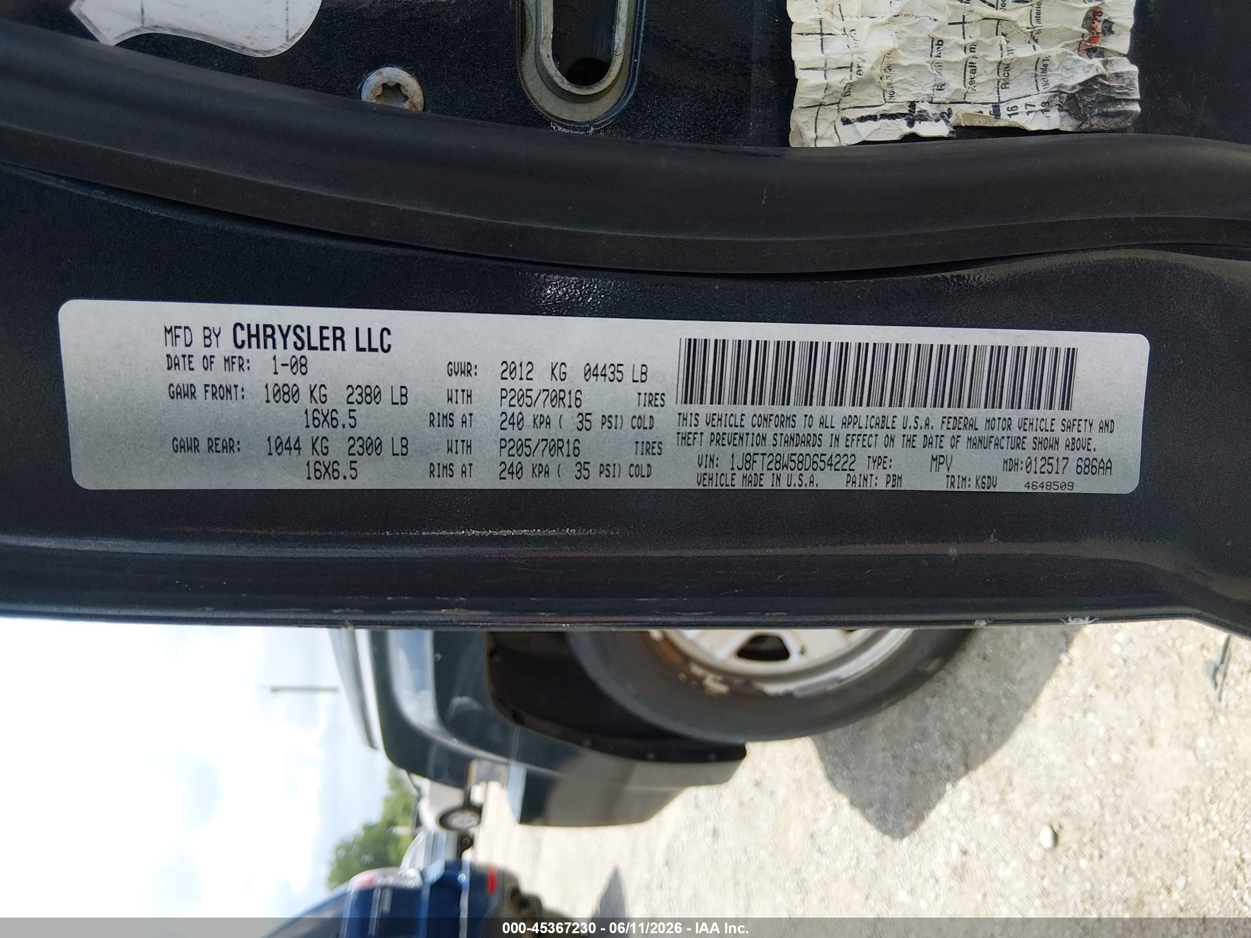 2008 Jeep Patriot Sport Blue vin: 1J8FT28W58D654222
