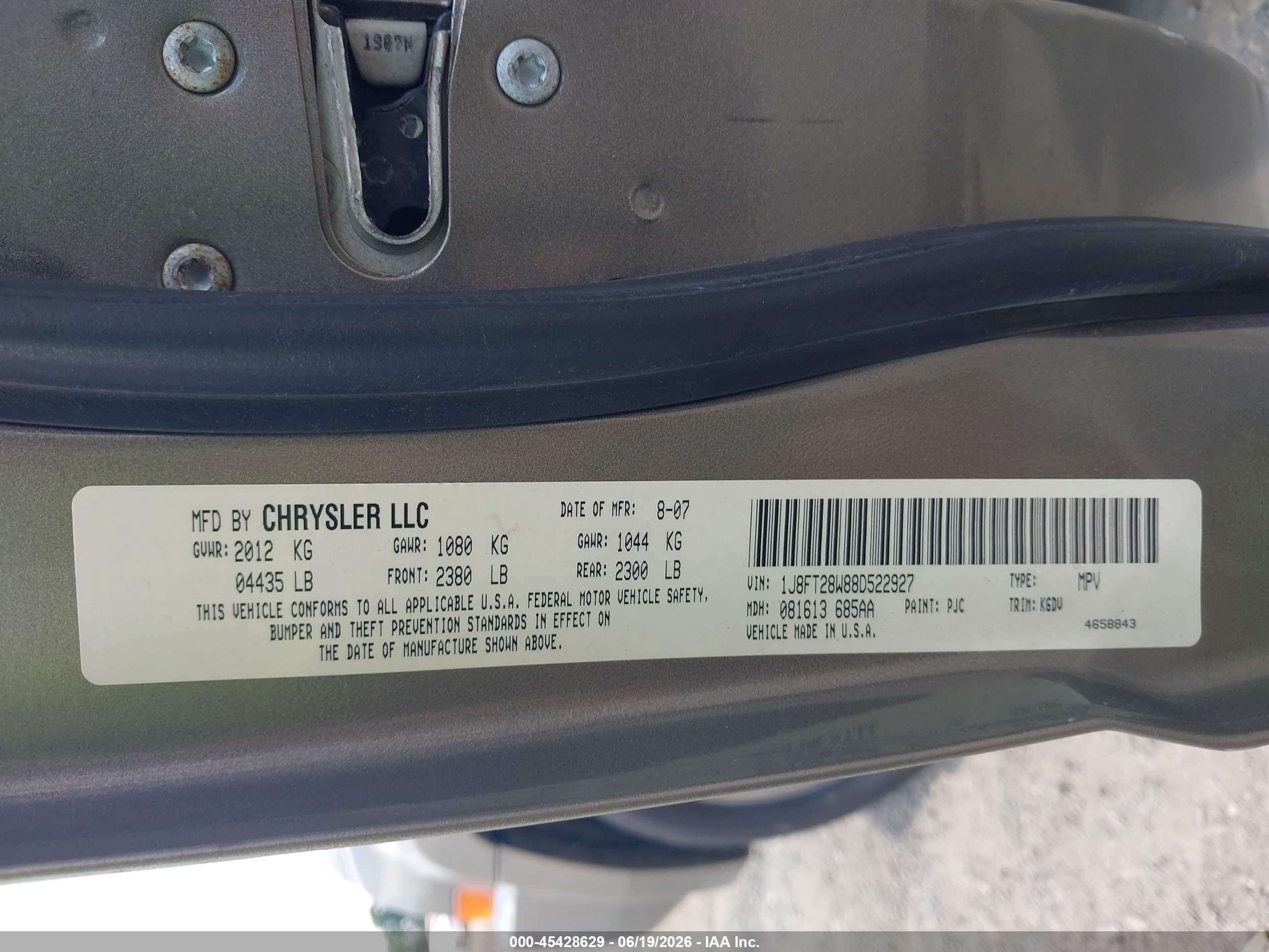 2008 Jeep Patriot Sport Gold vin: 1J8FT28W88D522927