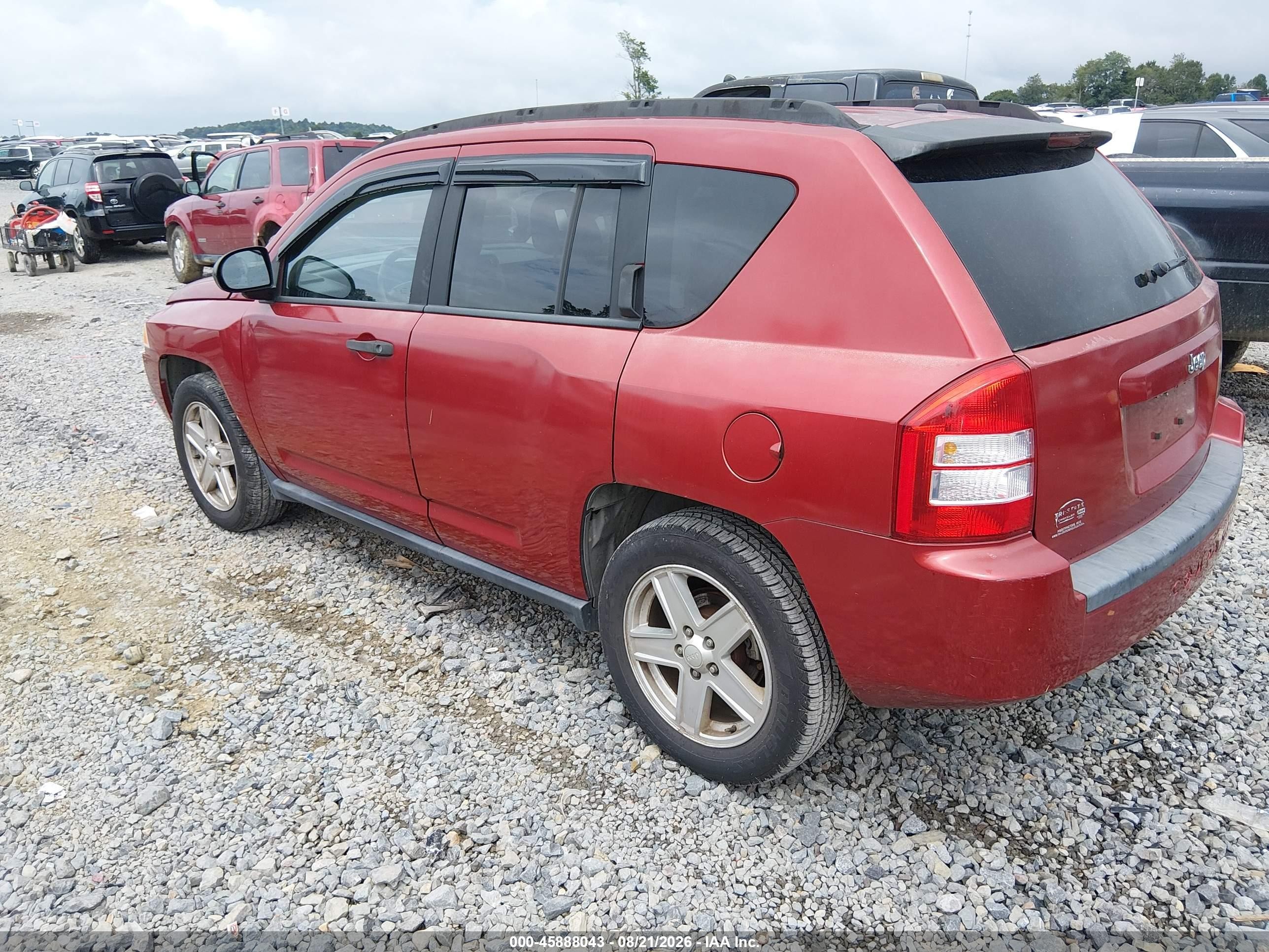 2007 Jeep Compass Sport Red vin: 1J8FT47017D265942