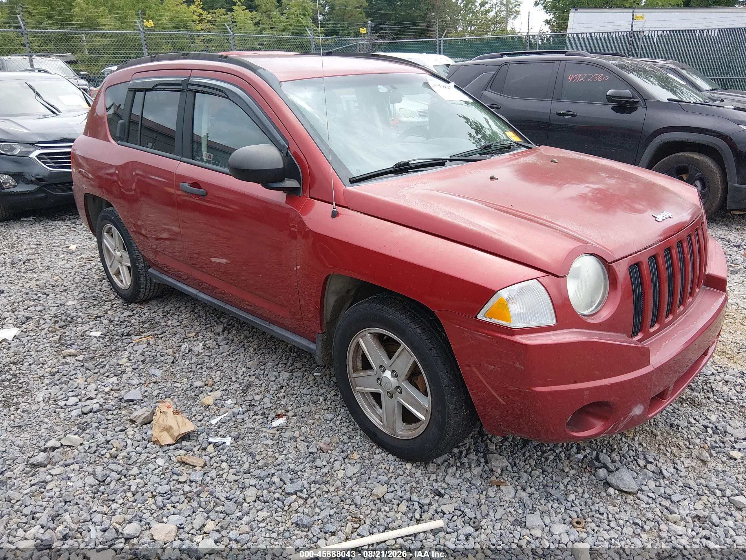2007 Jeep Compass Sport Red vin: 1J8FT47017D265942