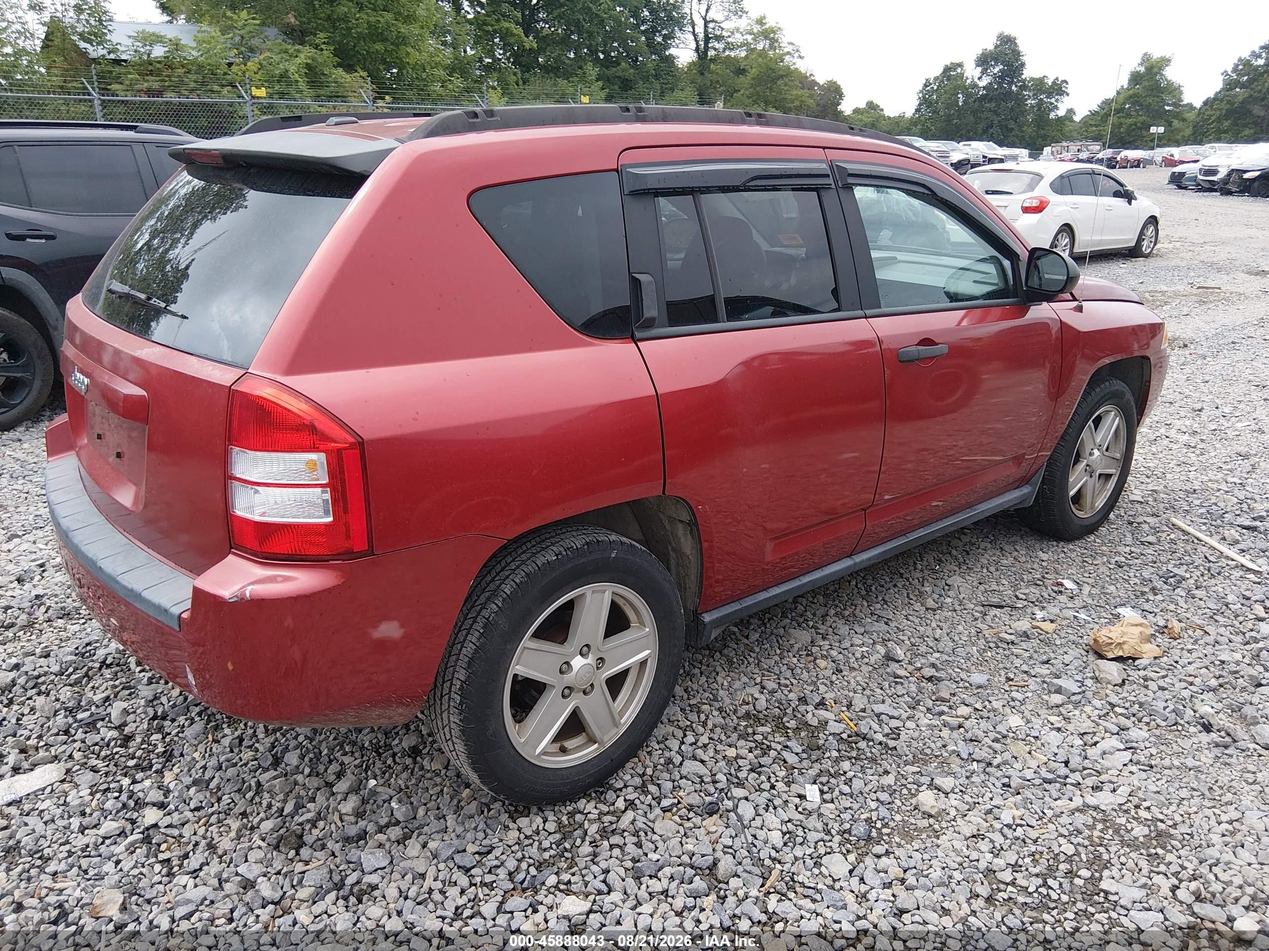 2007 Jeep Compass Sport Red vin: 1J8FT47017D265942