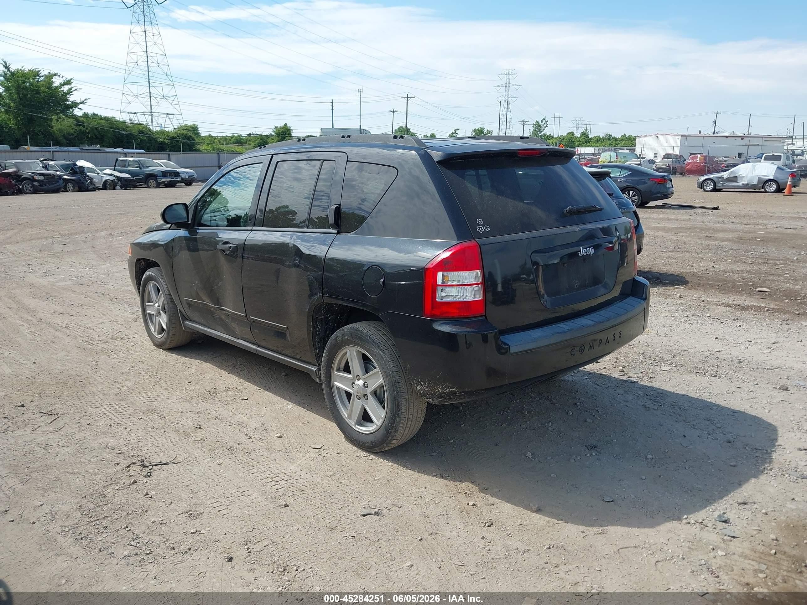 2008 Jeep Compass Sport Black vin: 1J8FT47028D766906