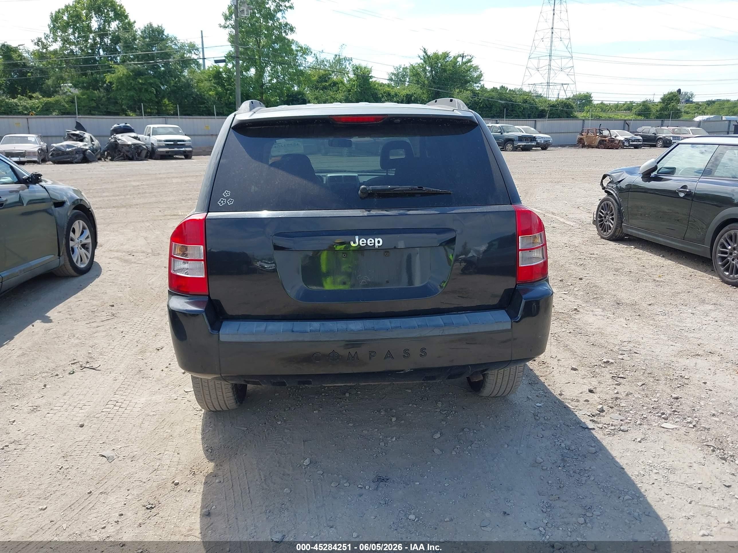 2008 Jeep Compass Sport Black vin: 1J8FT47028D766906