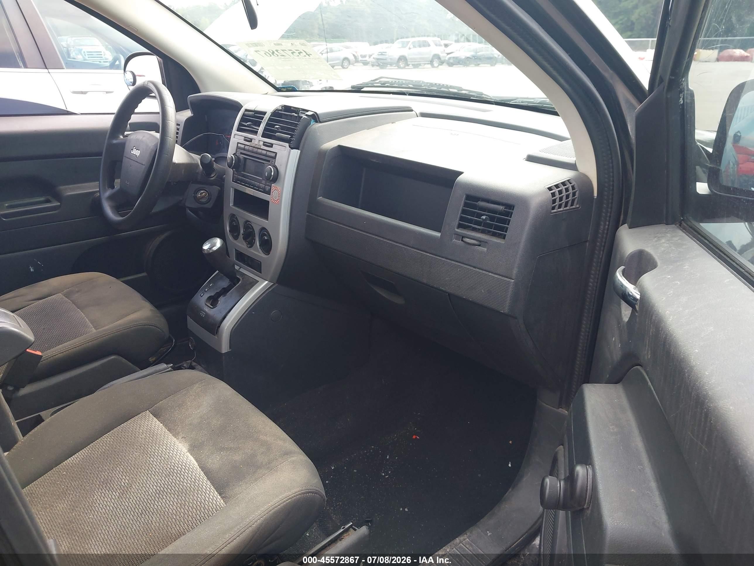 2008 Jeep Compass Sport Black vin: 1J8FT47028D767182