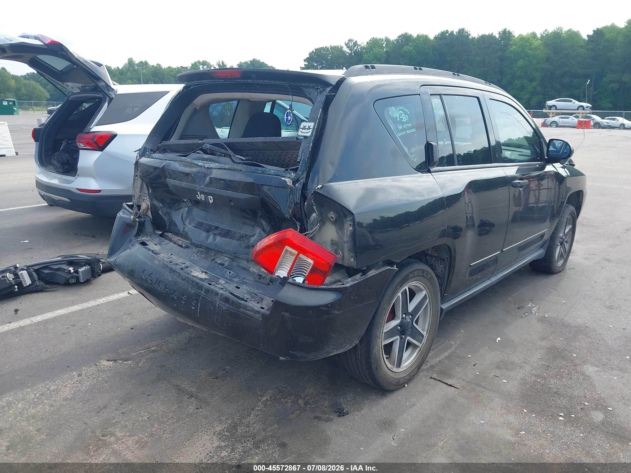 2008 Jeep Compass Sport Black vin: 1J8FT47028D767182