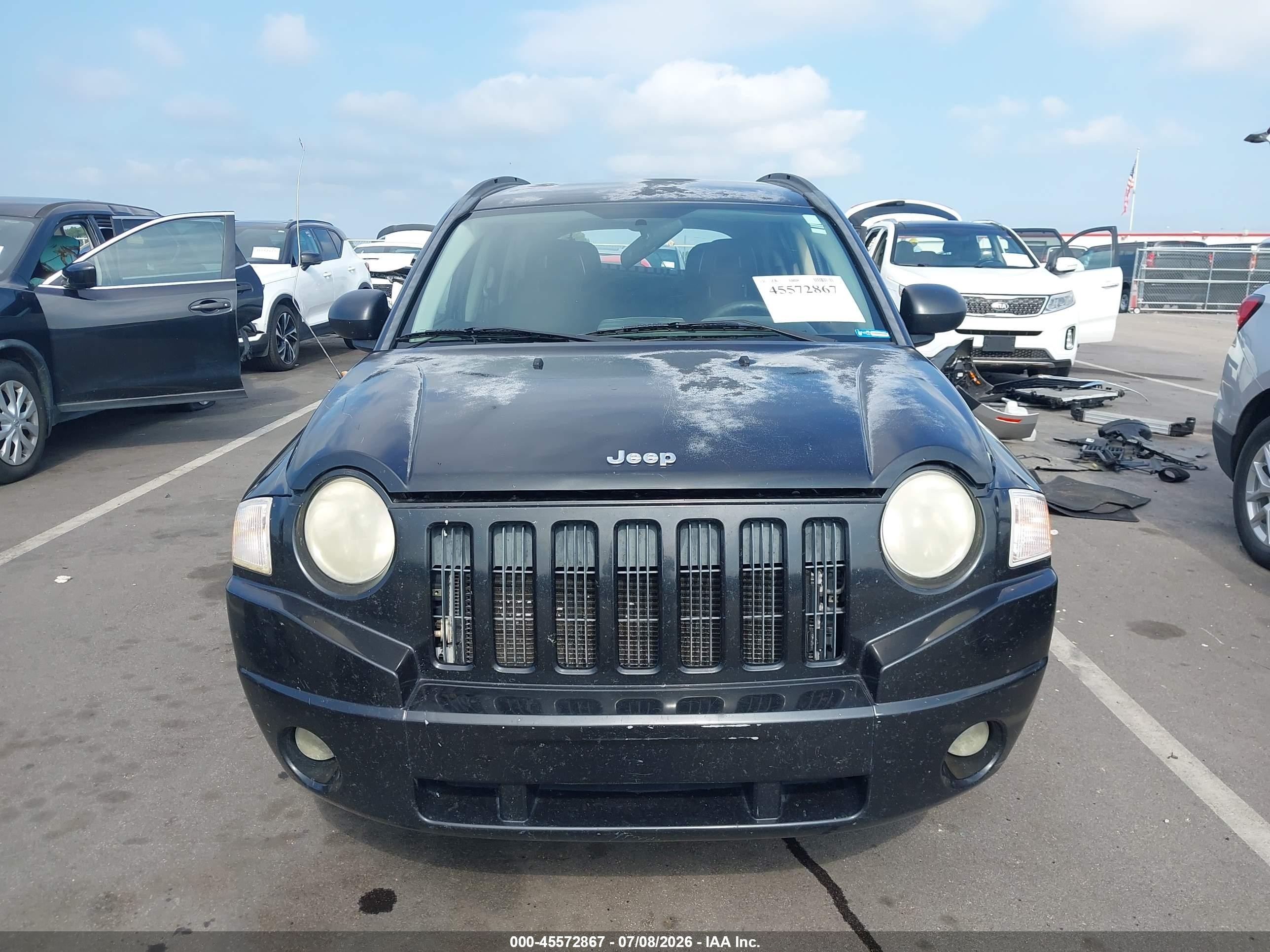 2008 Jeep Compass Sport Black vin: 1J8FT47028D767182