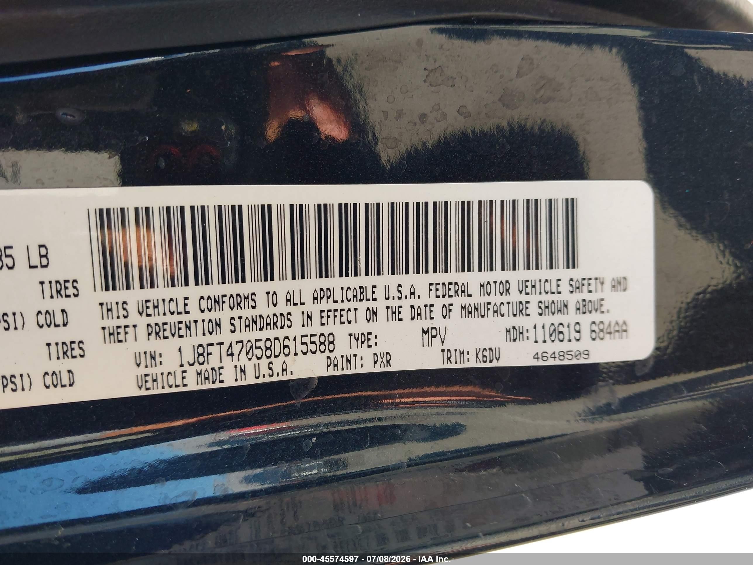 2008 Jeep Compass Sport Black vin: 1J8FT47058D615588