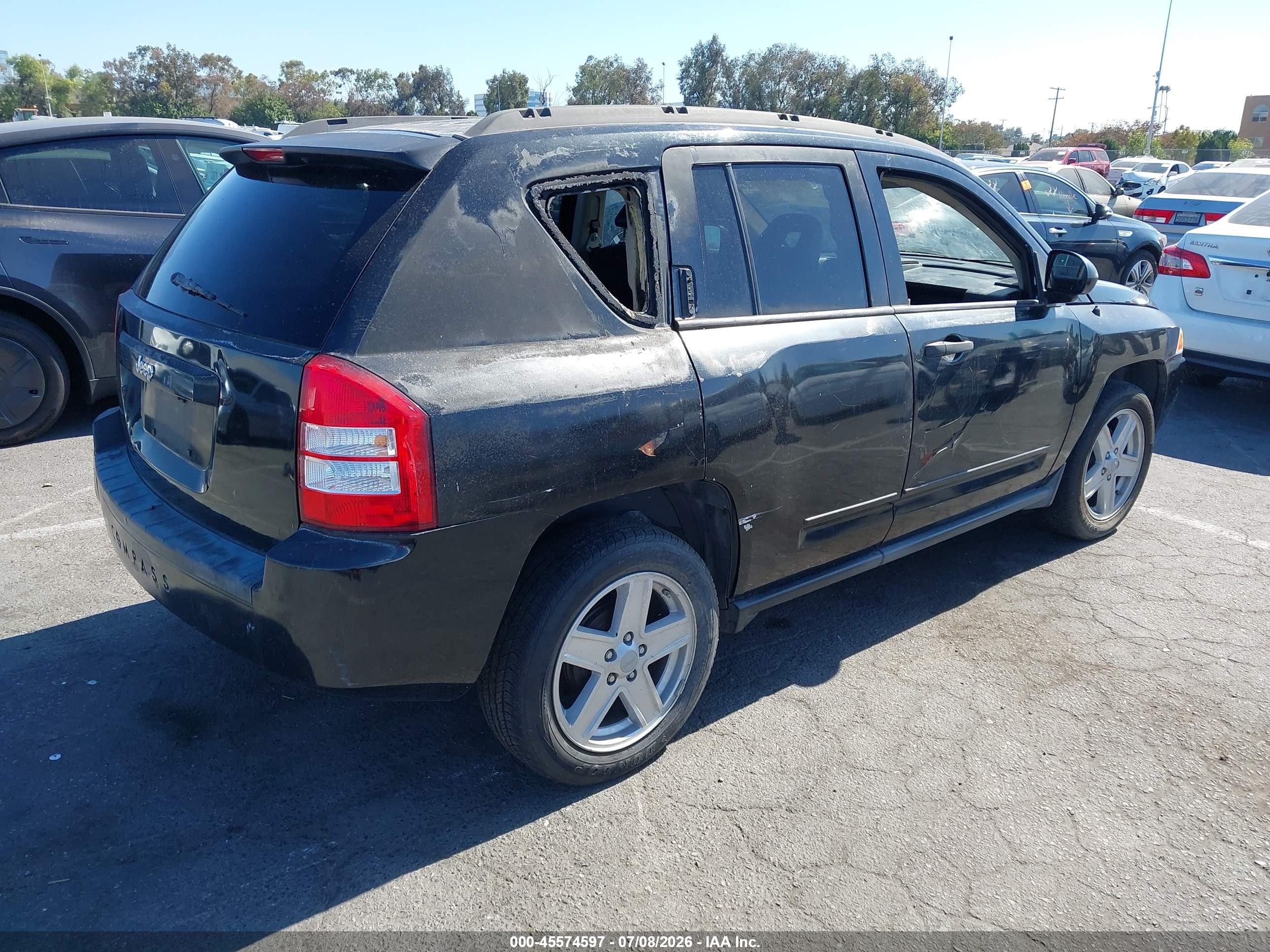 2008 Jeep Compass Sport Black vin: 1J8FT47058D615588