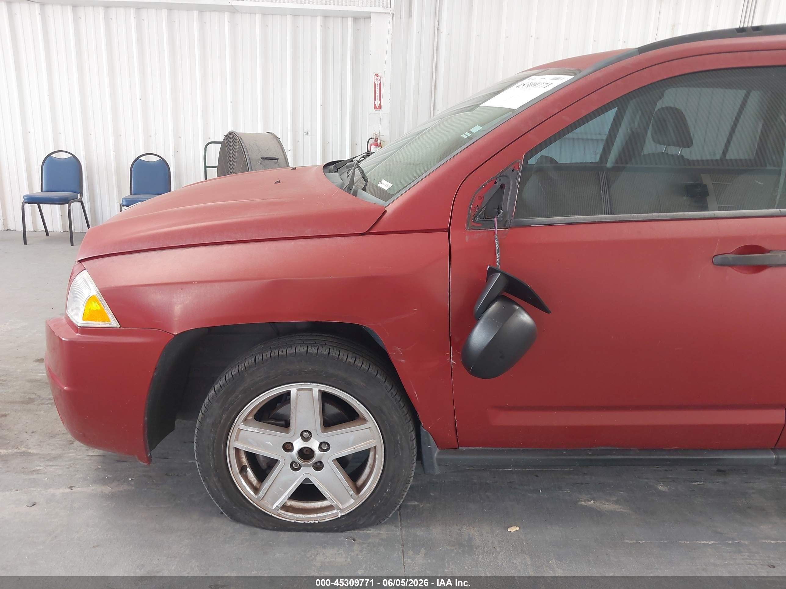 2007 Jeep Compass Sport Red vin: 1J8FT47067D391780