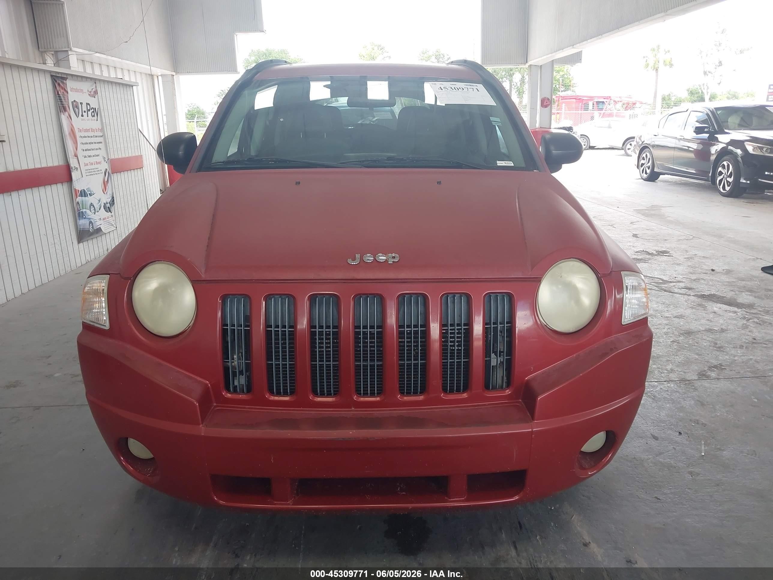 2007 Jeep Compass Sport Red vin: 1J8FT47067D391780