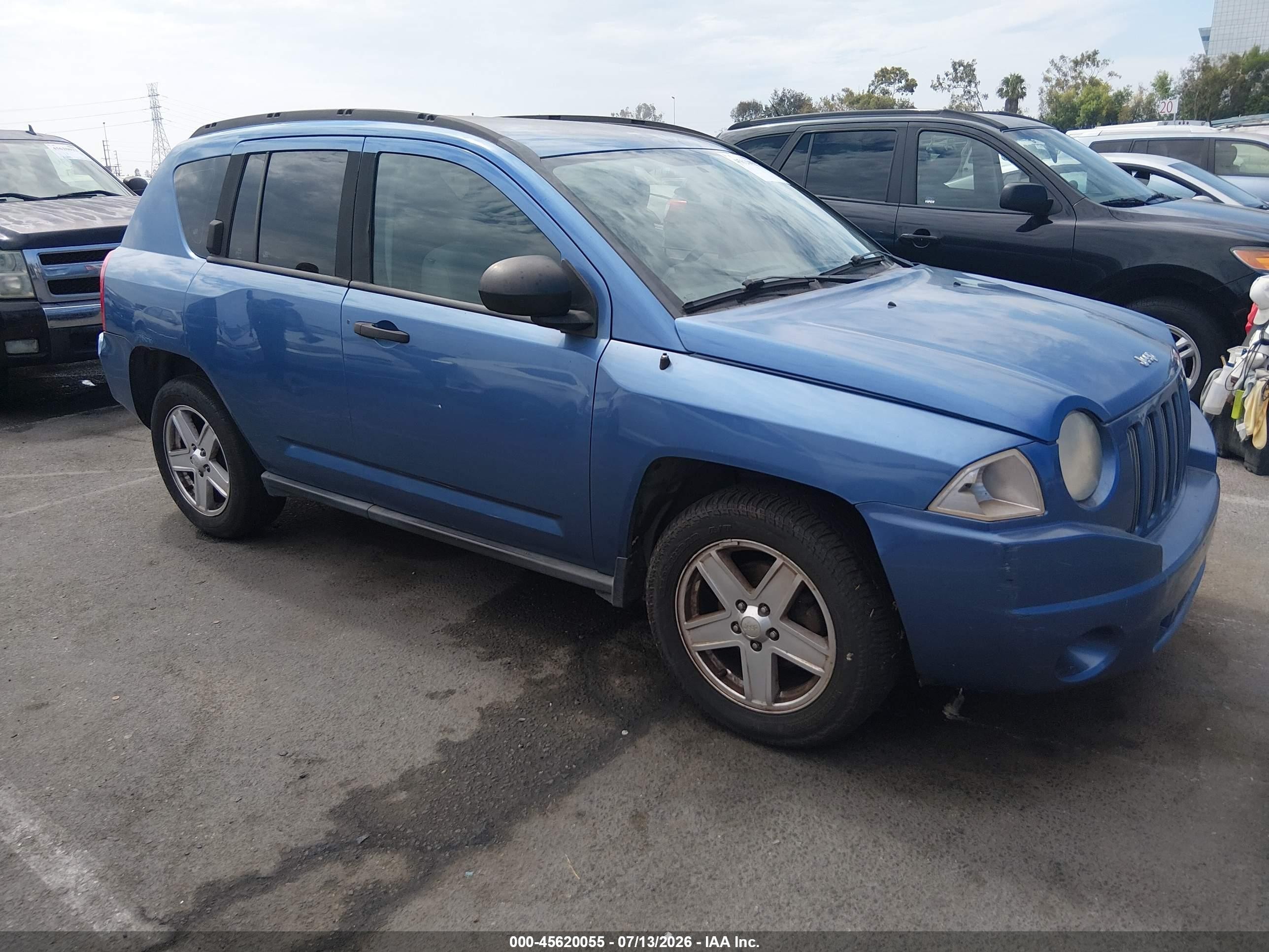 2007 Jeep Compass Sport Blue vin: 1J8FT47077D334830