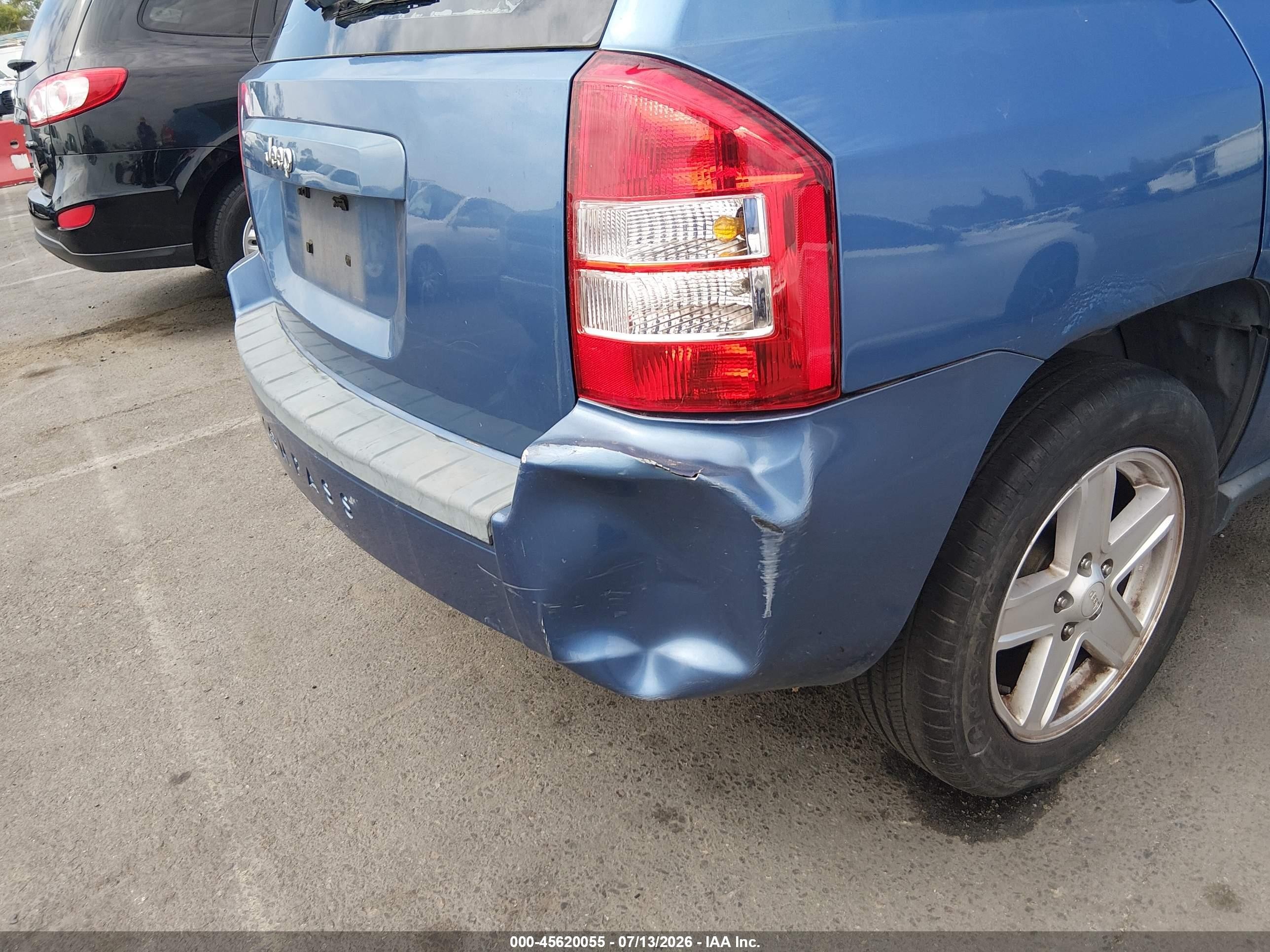 2007 Jeep Compass Sport Blue vin: 1J8FT47077D334830