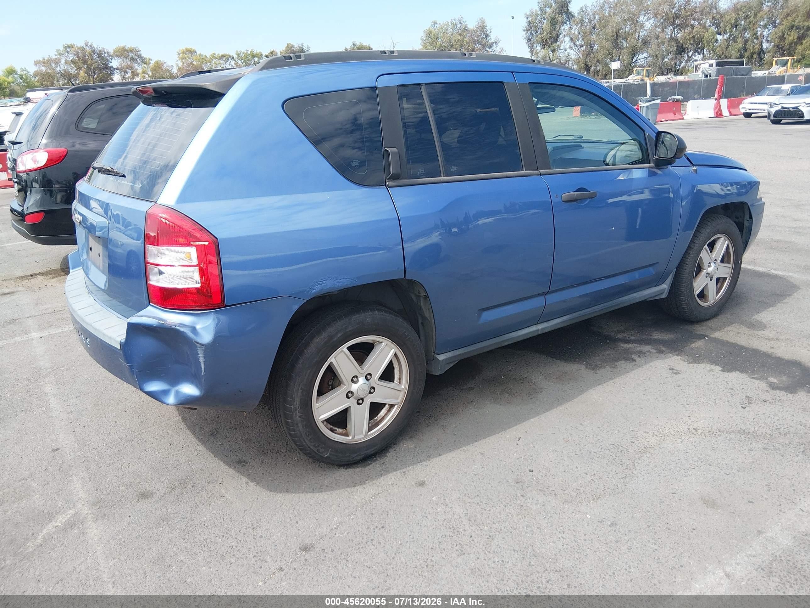 2007 Jeep Compass Sport Blue vin: 1J8FT47077D334830