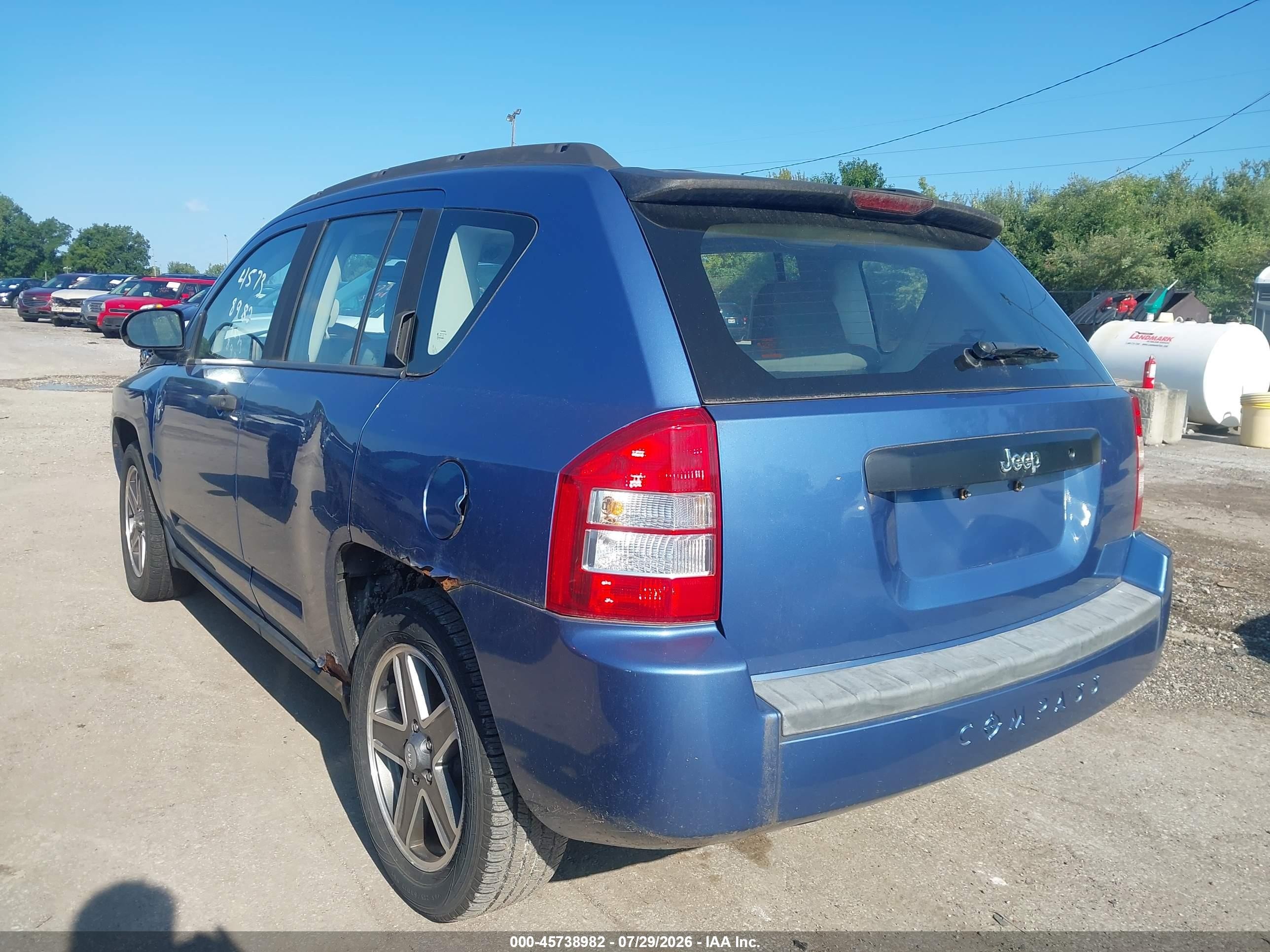 2007 Jeep Compass Sport Blue vin: 1J8FT47W27D216205