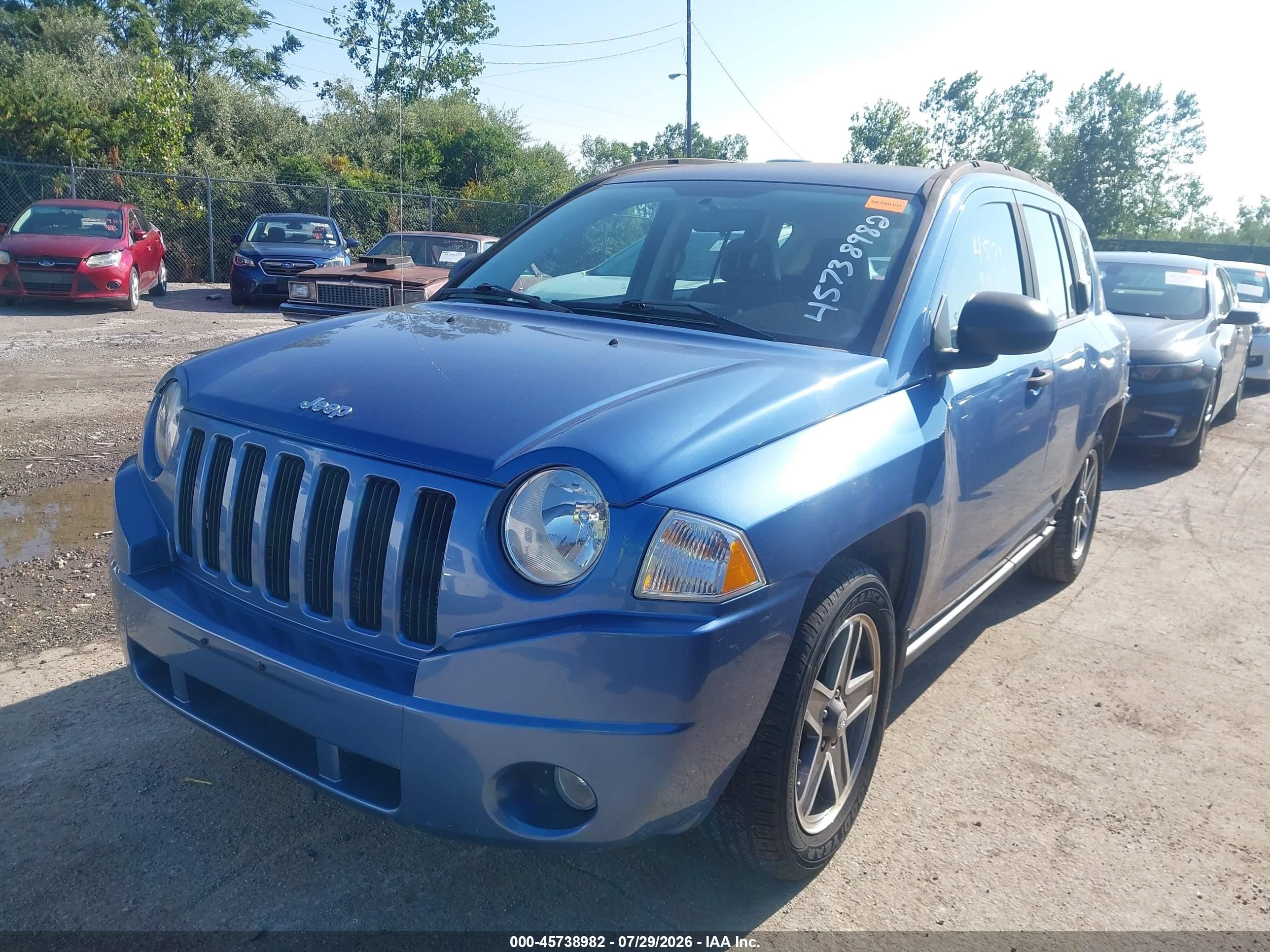 2007 Jeep Compass Sport Blue vin: 1J8FT47W27D216205