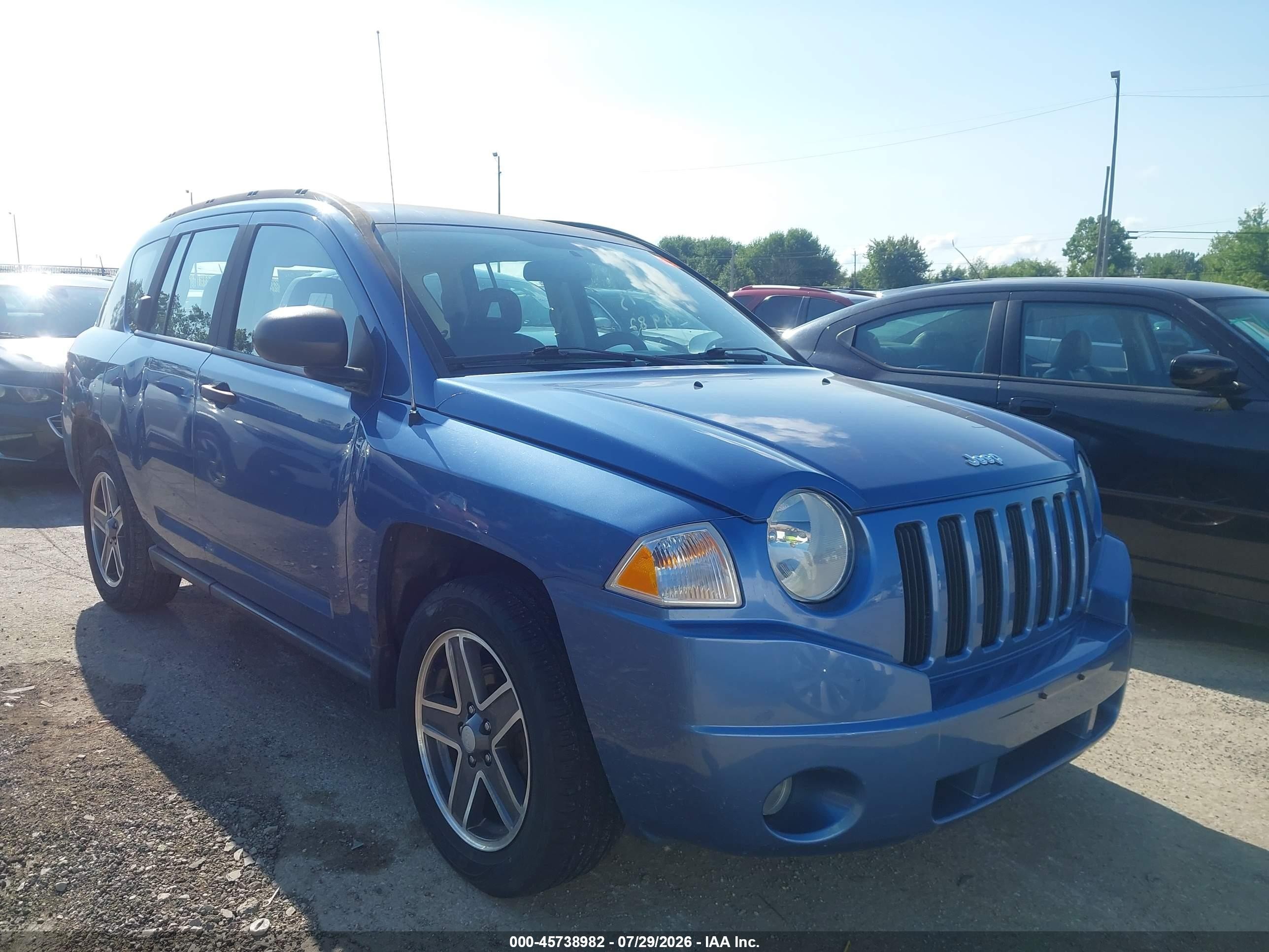 2007 Jeep Compass Sport Blue vin: 1J8FT47W27D216205