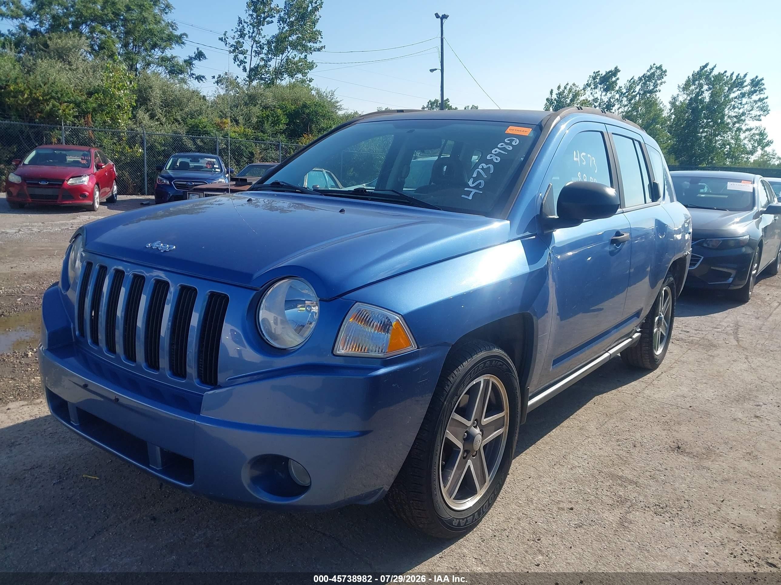 2007 Jeep Compass Sport Blue vin: 1J8FT47W27D216205