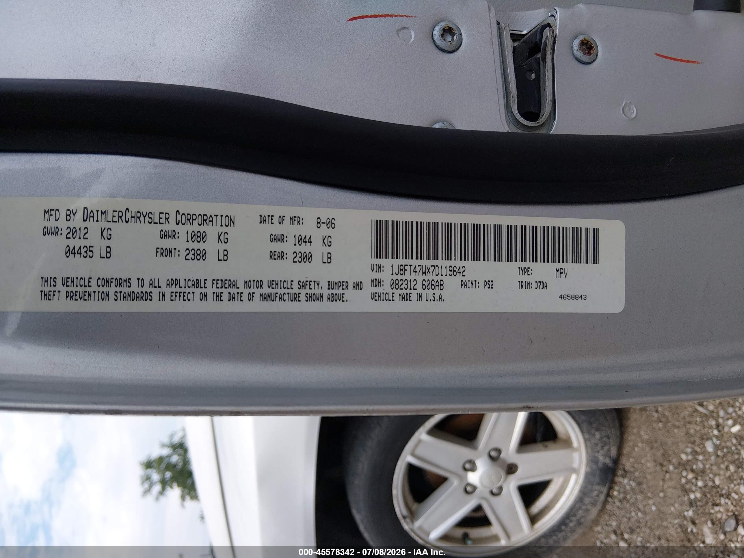 2007 Jeep Compass Sport Silver vin: 1J8FT47WX7D119642