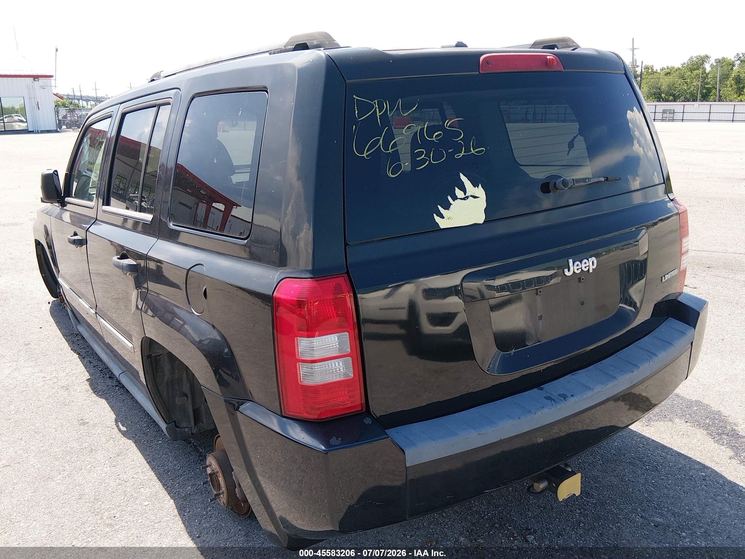 2008 Jeep Patriot Limited Black vin: 1J8FT48W58D534965