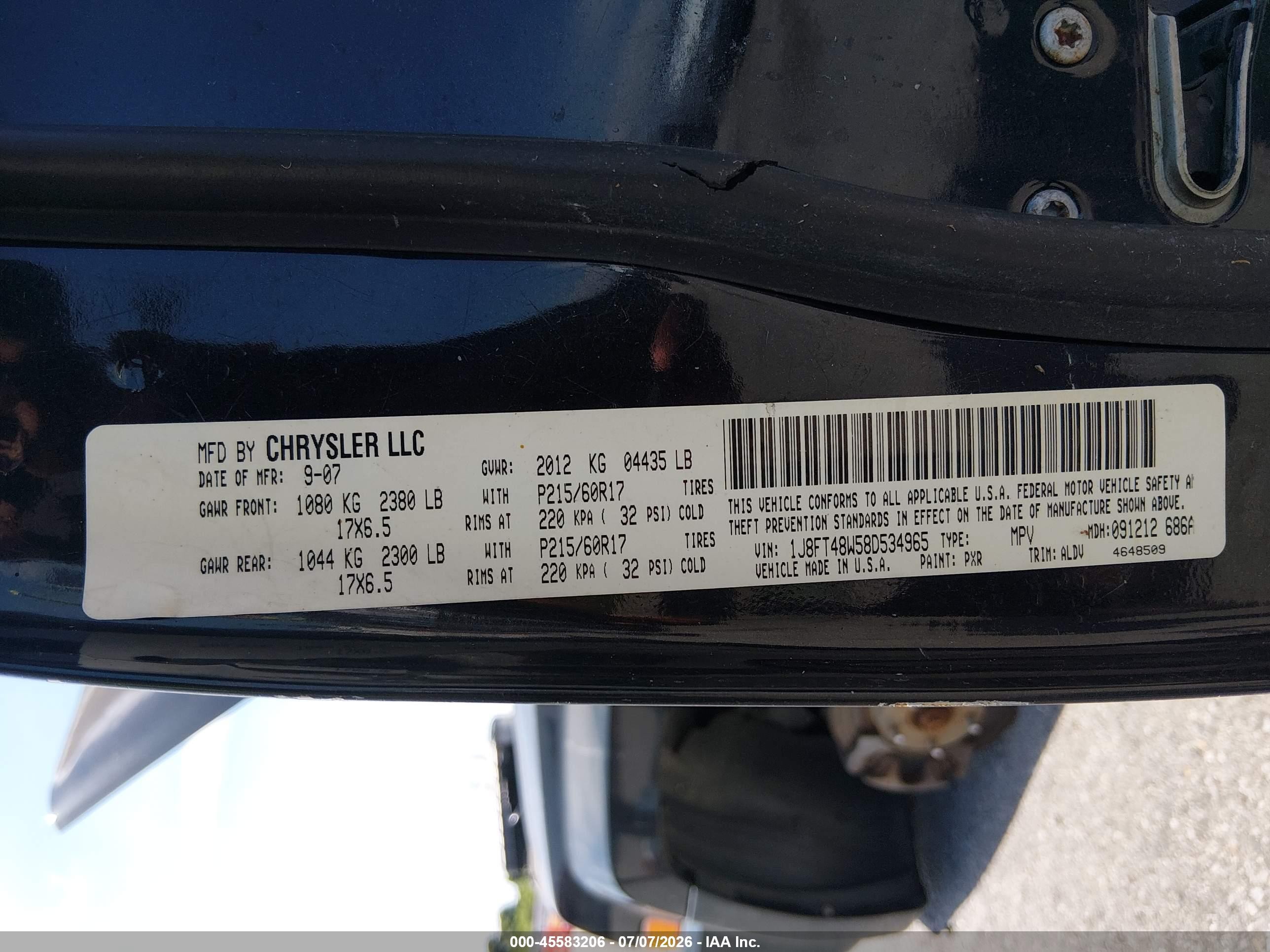 2008 Jeep Patriot Limited Black vin: 1J8FT48W58D534965